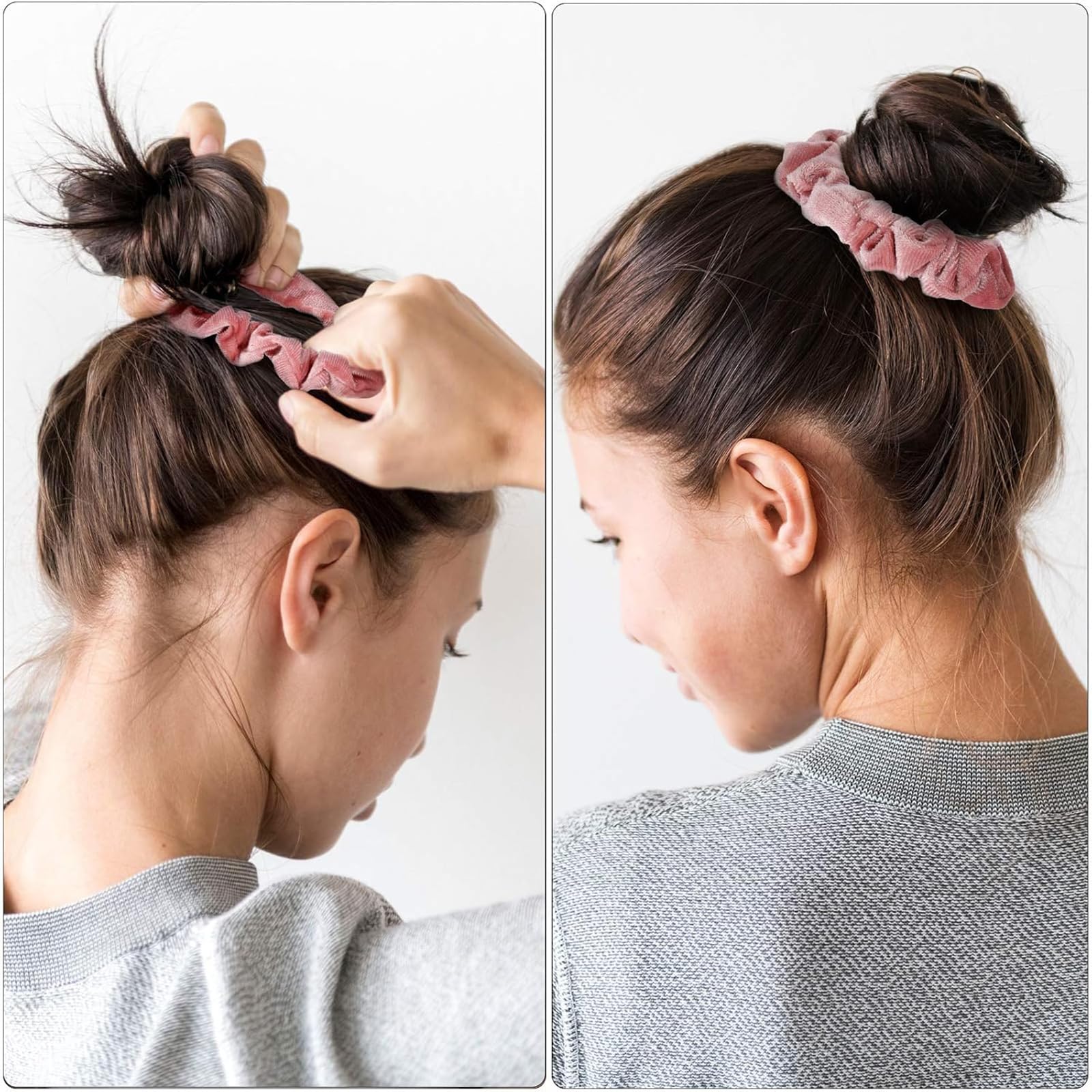 22 Pieces Colorful Velvet Scrunchies for Toddler Girls Women Small Scrunchies for Thick Thin Hair Soft Velvet Elastic Hair Ties Bands Ponytail Holder Hair Accessory for Kids with Storage Bag (Classic