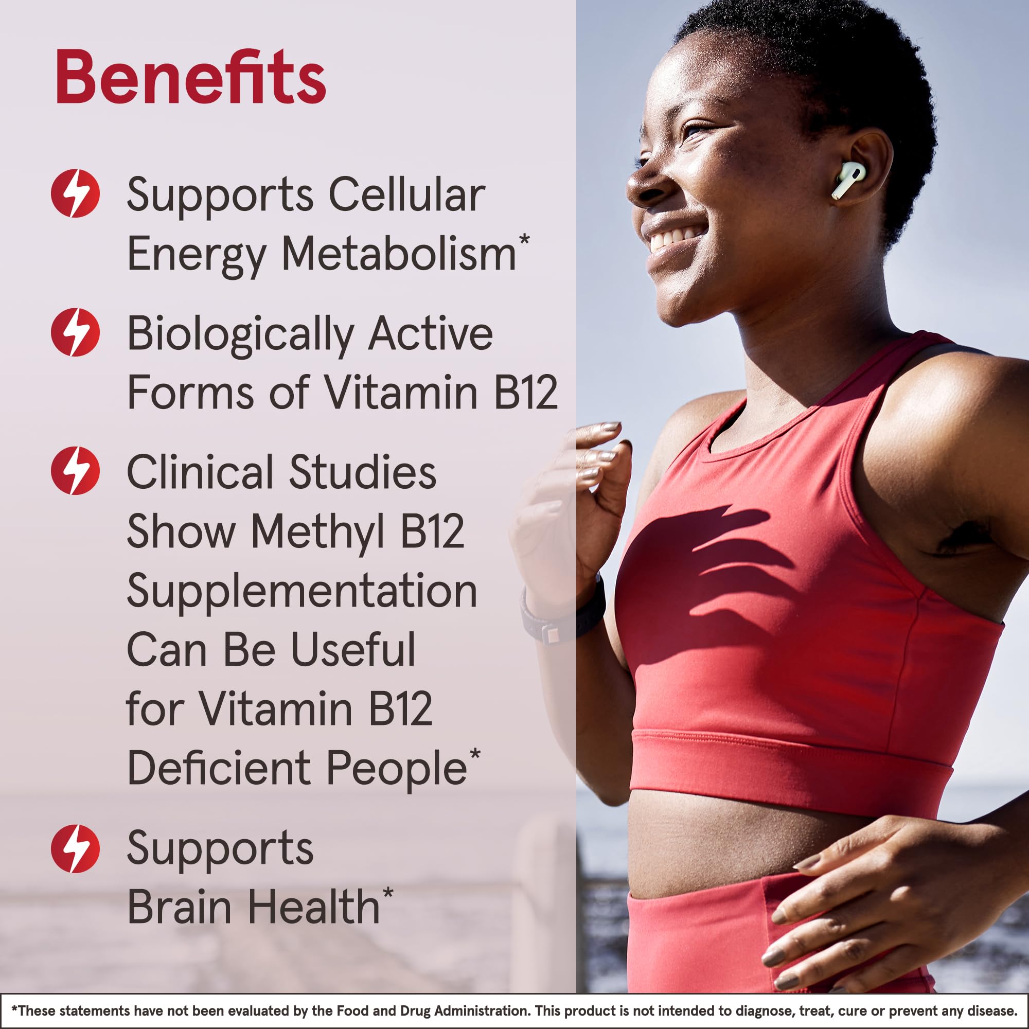 Jarrow Formulas Regular Strength Methyl B-12 500mcg, Dietary Supplement for Cellular Energy Production and Brain Health Support, 100 Cherry-Flavored Chewable Tablets, 100 Day Supply, Pack of 12