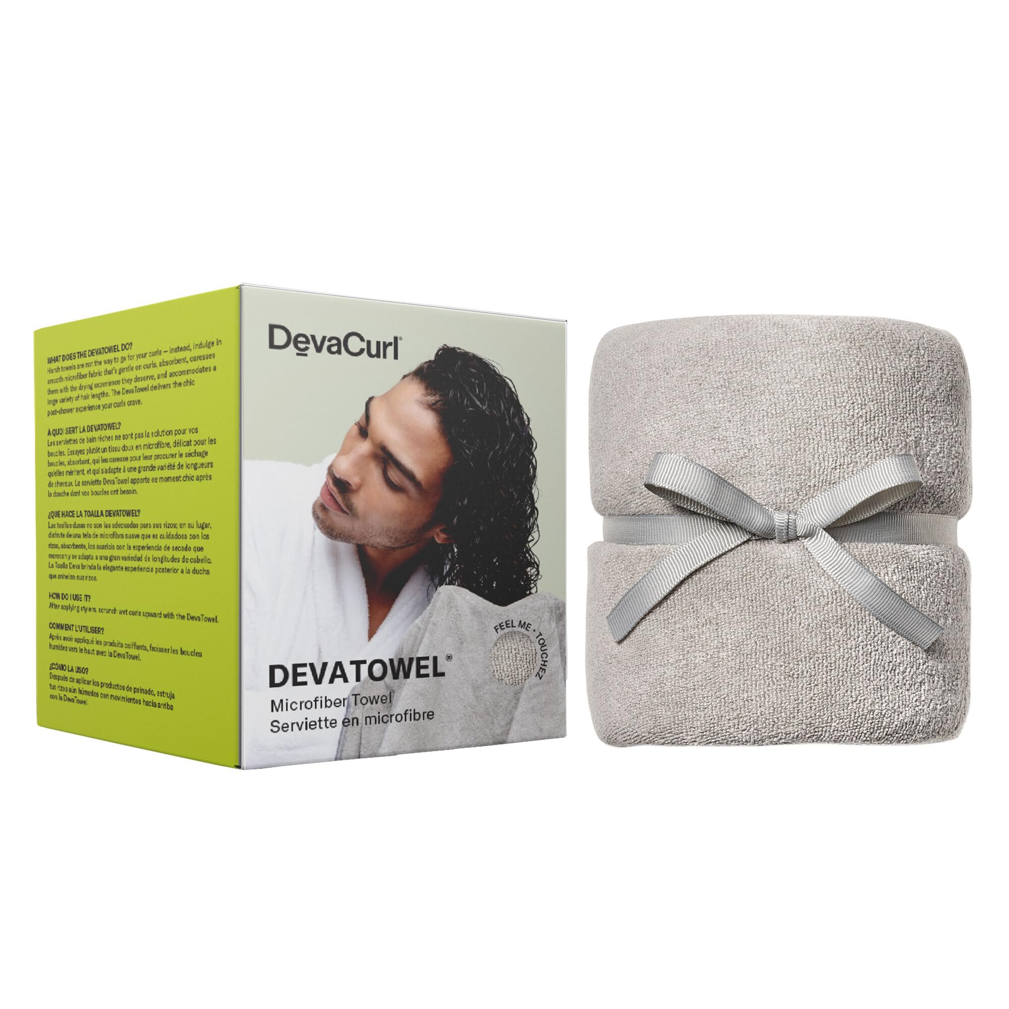 DevaCurl Microfiber Anti-Frizz Hair Towel | Gently Dries | Gray