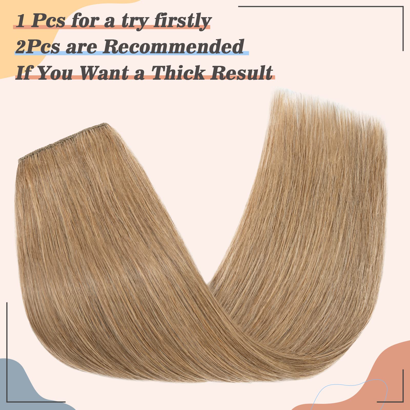 Clip in hair extensions human hair one piece human hair extensions 5 clips 100% Remy Human Hair Straight Dark Blonde 16(40cm) - 45g