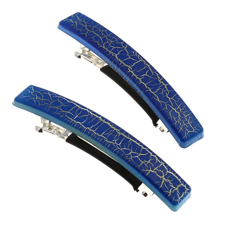 Camila Paris CP2956 French Hair Barrettes Clips for Girls, Set of 2 Rubberized Metal Clasp Strong Hold Grip Hair Clips for Women, No Slip and Durable Styling Girls Hair Accessories, Made in France