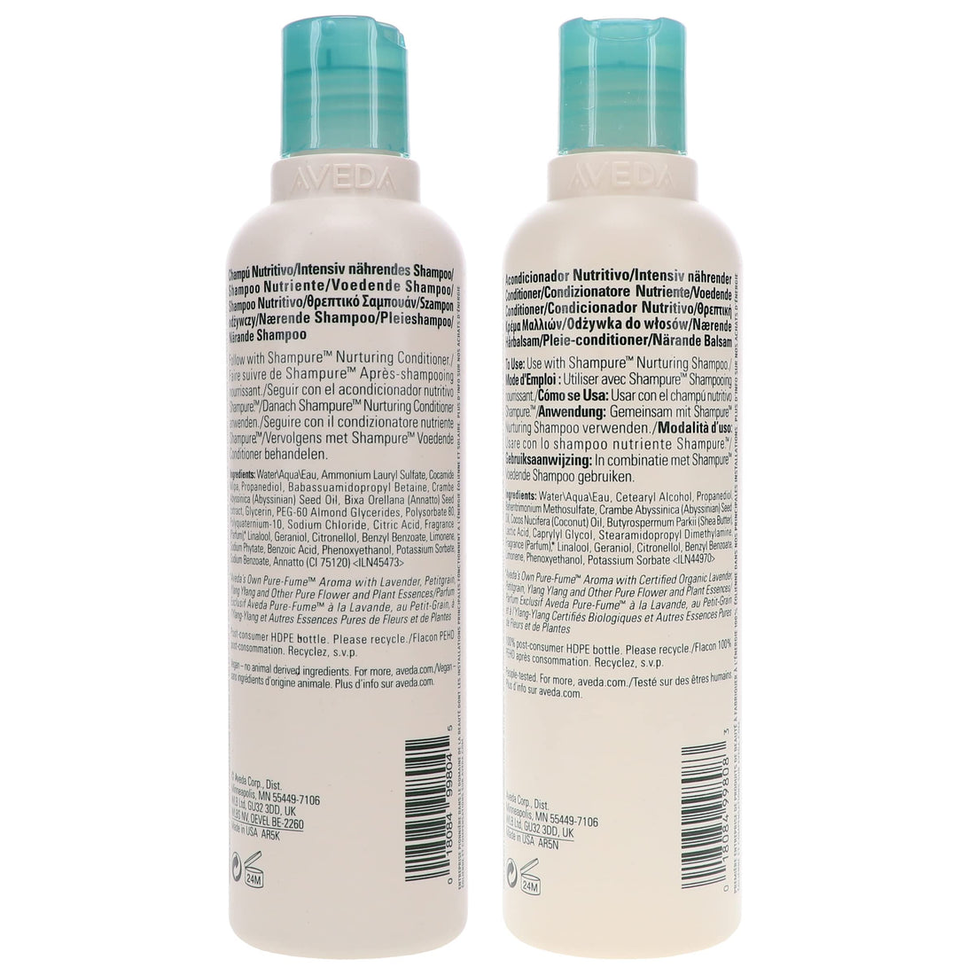 Aveda Shampure Nurturing Shampoo & Conditioner Duo | Daily Shampoo & Conditioner for Normal, Fine to Medium Hair | Silicone Free, 8.5 Fl Oz (Pack of 2)