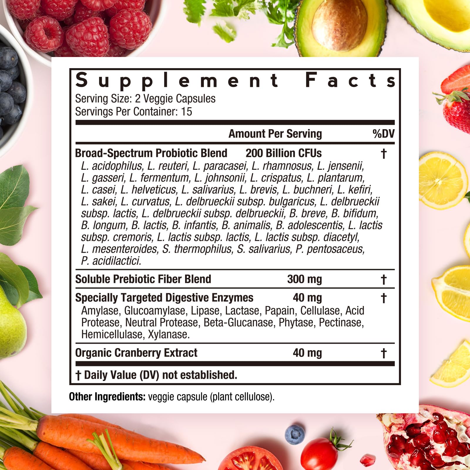 Doctor's Recipes Probiotics for Women, 200B CFUs 36 Strains, with Prebiotics, Enzymes & Cranberry, Vaginal Urinary Digestive & Immune, Shelf Stable, 30 Caps