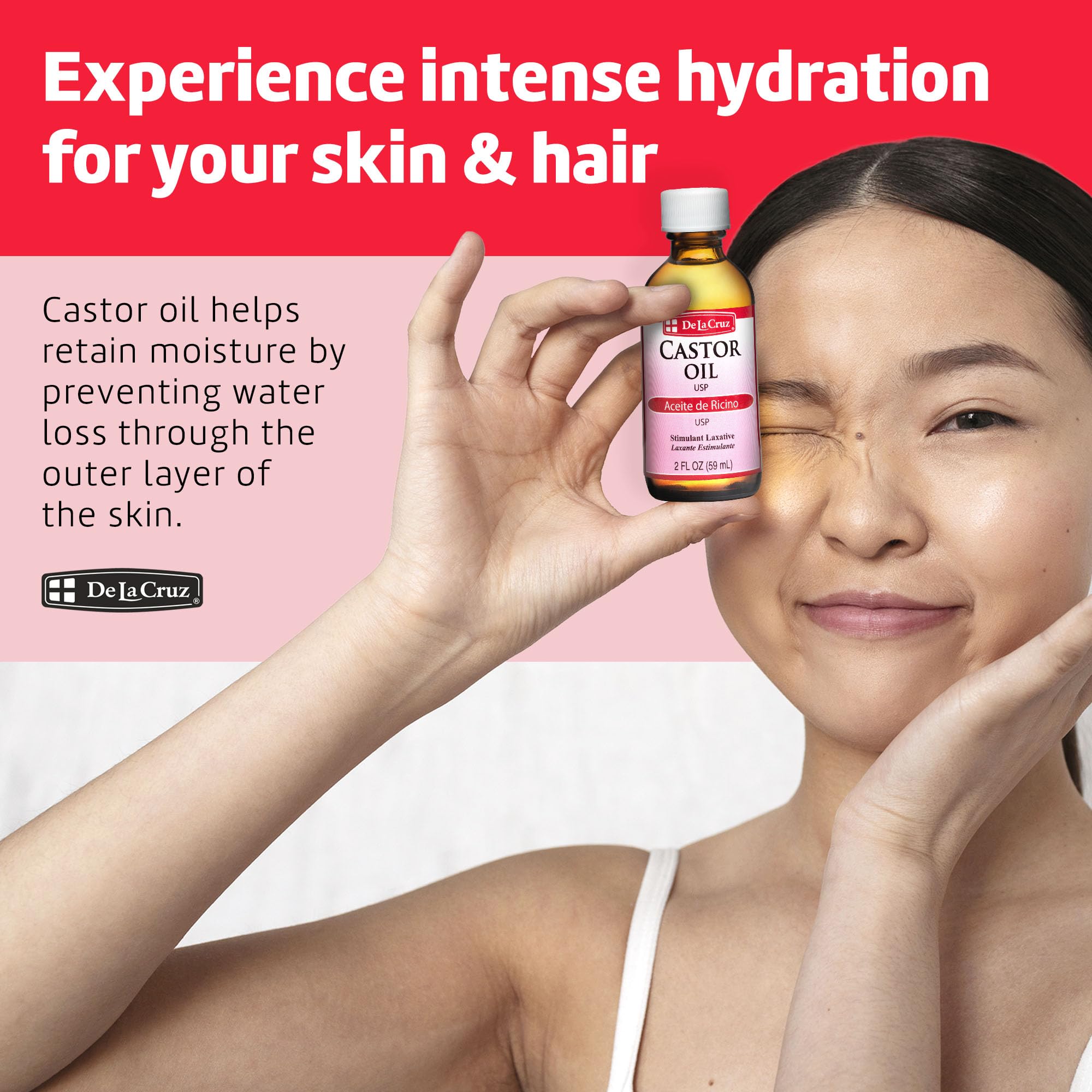 De La Cruz Pure Castor Oil, Expeller-Pressed, Non-GMO, USP Grade, Bottled in USA 2 FL OZ (1)