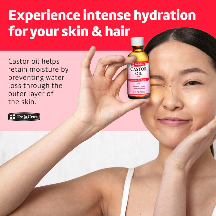 De La Cruz Pure Castor Oil, Expeller-Pressed, Non-GMO, USP Grade, Bottled in USA 2 FL OZ (1)