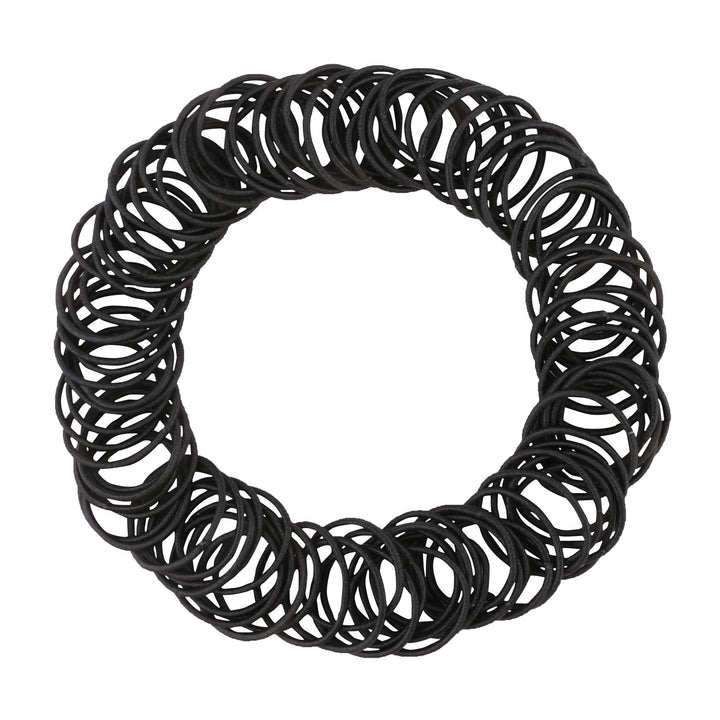 Black: Driew Hair Tie For Kids Black Pack Of 200, Mini Tiny Ponytail Holder For Baby Toddler Girls Soft Elastic Rubber Bands Black