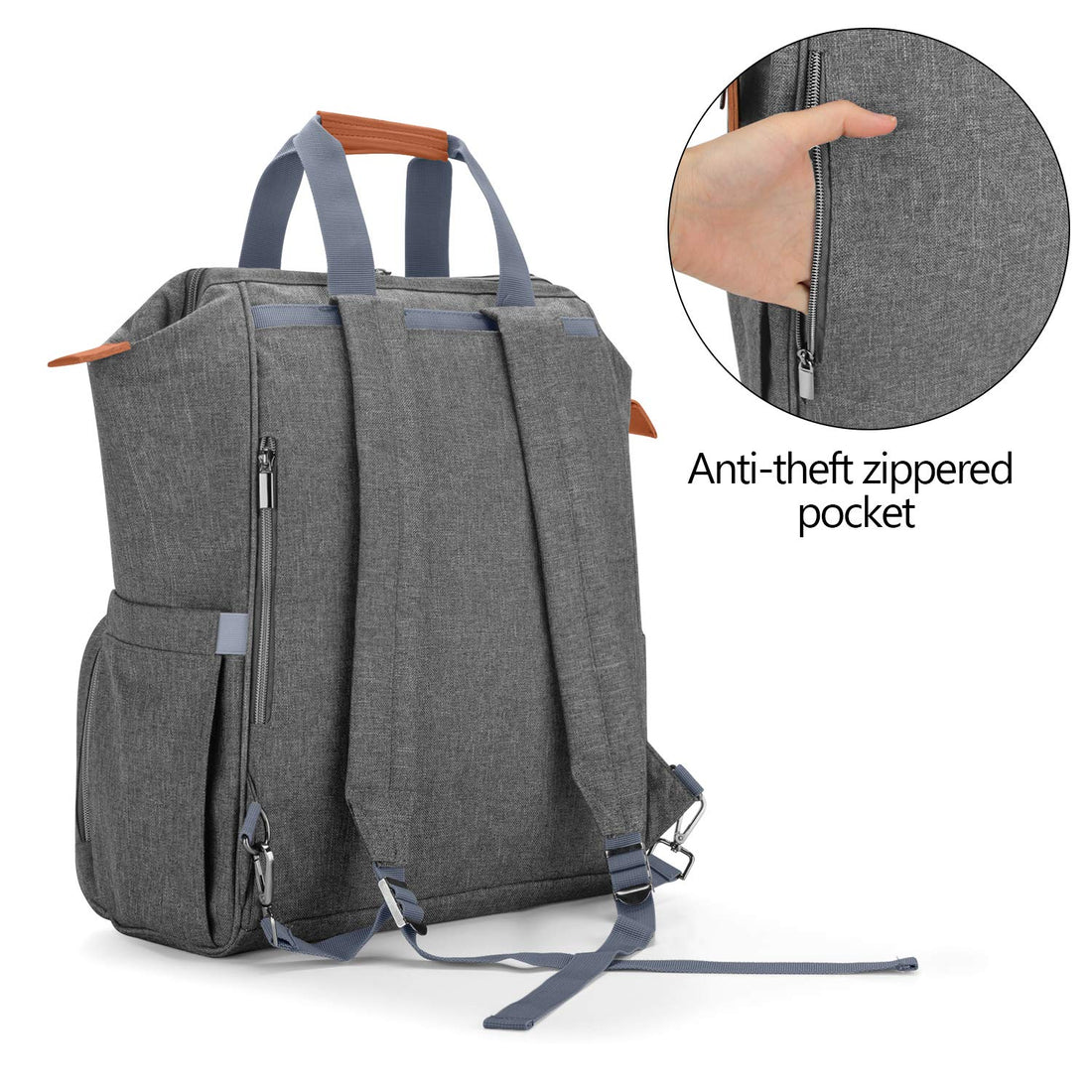 Teamoy Breast Pump Bag Compatible with Spectra S1,S2, Medela and Cooler Bag, Convertible Breast Pump Tote and Backpack with Laptop Sleeve for Working Moms, Gray