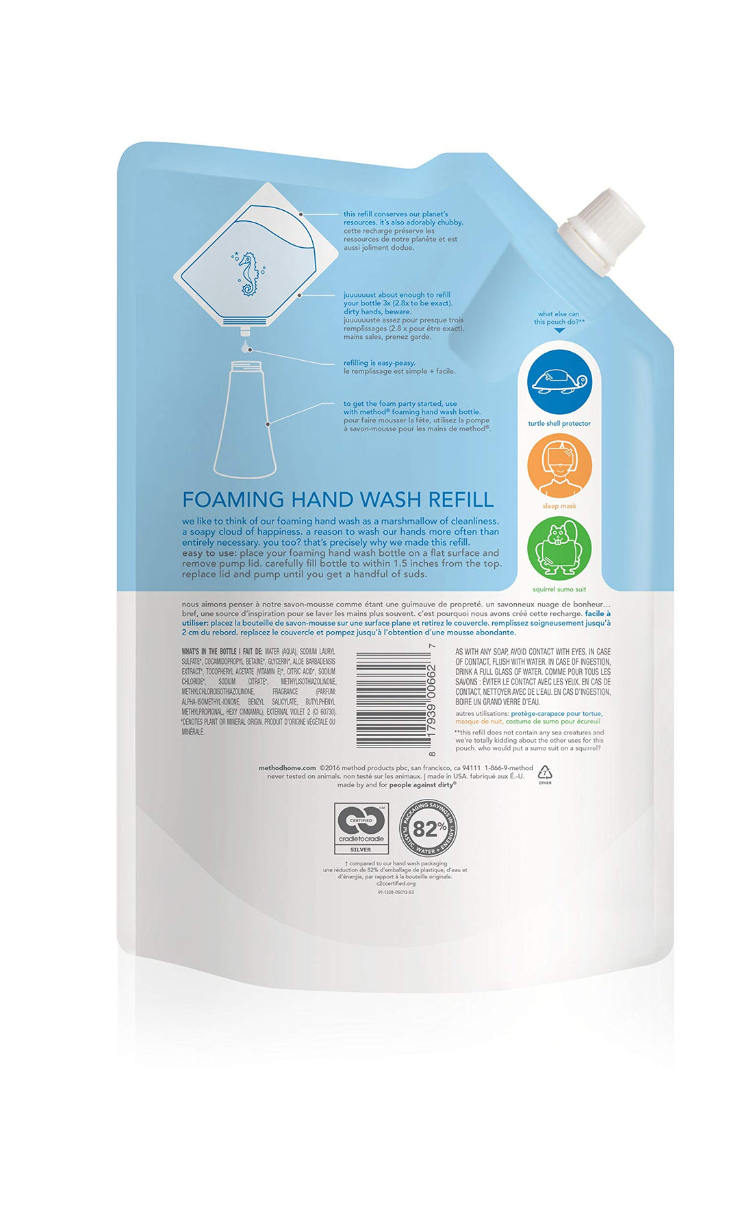 Method Gel Hand Soap Refill, Sweet Water, 34 Fl Oz (Pack of 3)