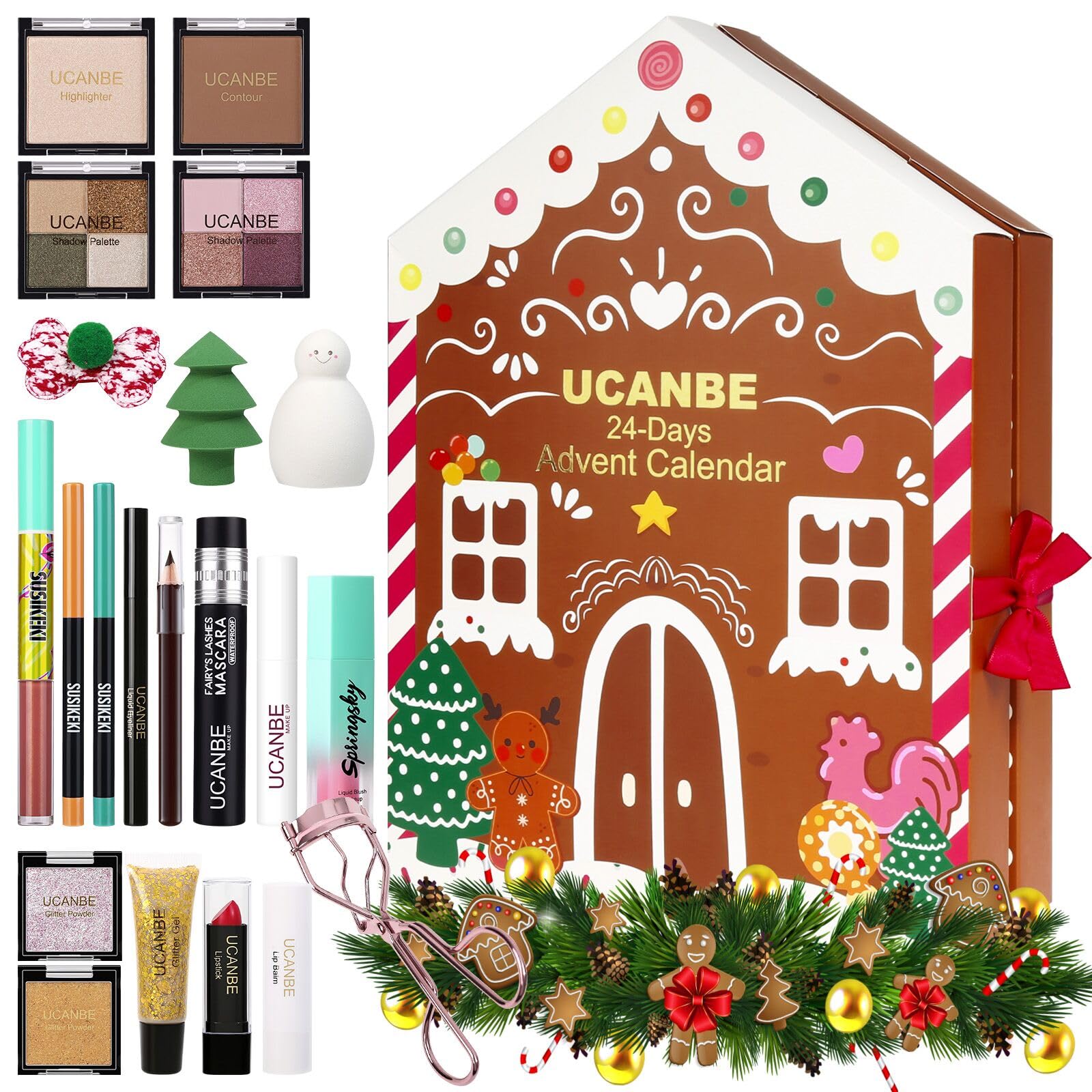 Makeup Advent Calendar 2025, 24 Days Christmas Gift Makeup Sets For Women, UCANBE 2025 Xmas Countdown Calendar Full Makeup Kits Beauty Makeup & Cosmetic For Teens, Girls Gift