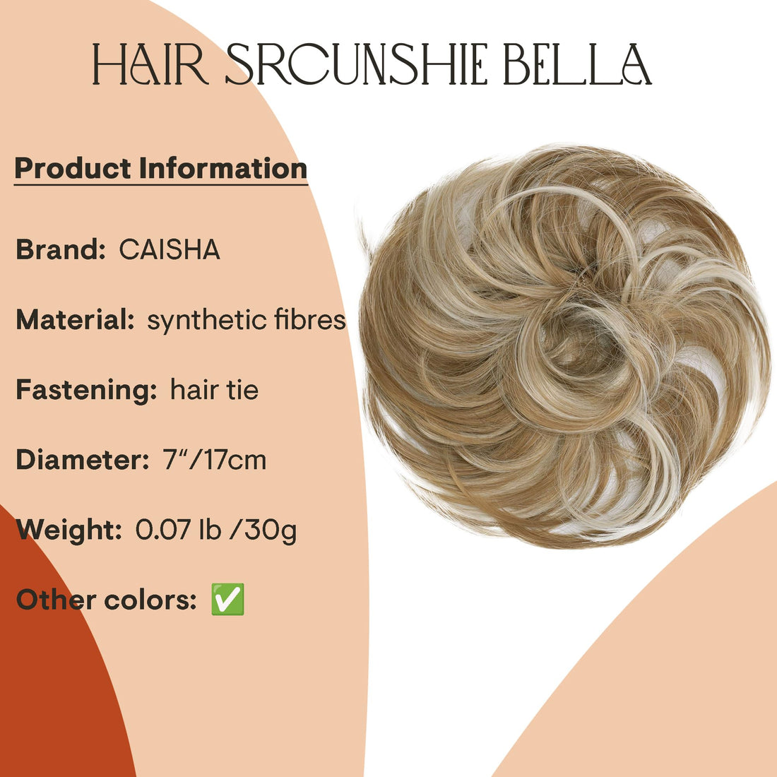 Scrunchy Scrunchie Bun Up Do Hairpiece Hair Ribbon Ponytail Extensions Wavy Curly or Messy various/diverse colours (blonde mix #27/613)