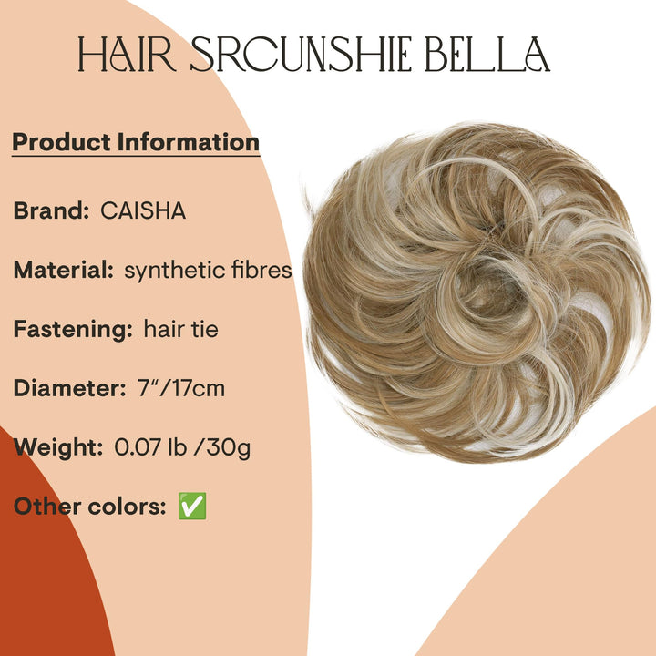 Scrunchy Scrunchie Bun Up Do Hairpiece Hair Ribbon Ponytail Extensions Wavy Curly or Messy various/diverse colours (blonde mix #27/613)