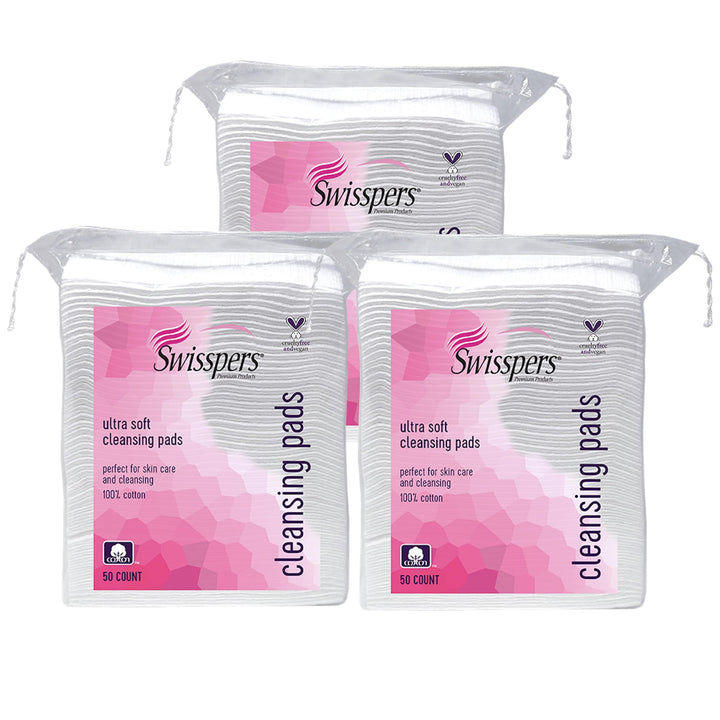 Swisspers Premium Cotton Facial Cleansing Pad, 50 Count