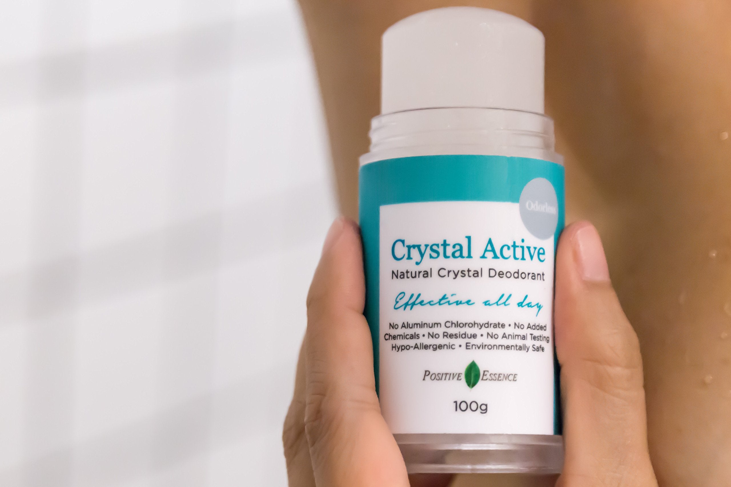 Thai Crystal Deodorant Stone, Crystal Active, 100% Natural, Long Lasting, Single Ingredient, No Aluminum Chlorohydrate or Chemicals, Unscented, Underarmed Deodorant for Women & Men, 60g (2 Pack)