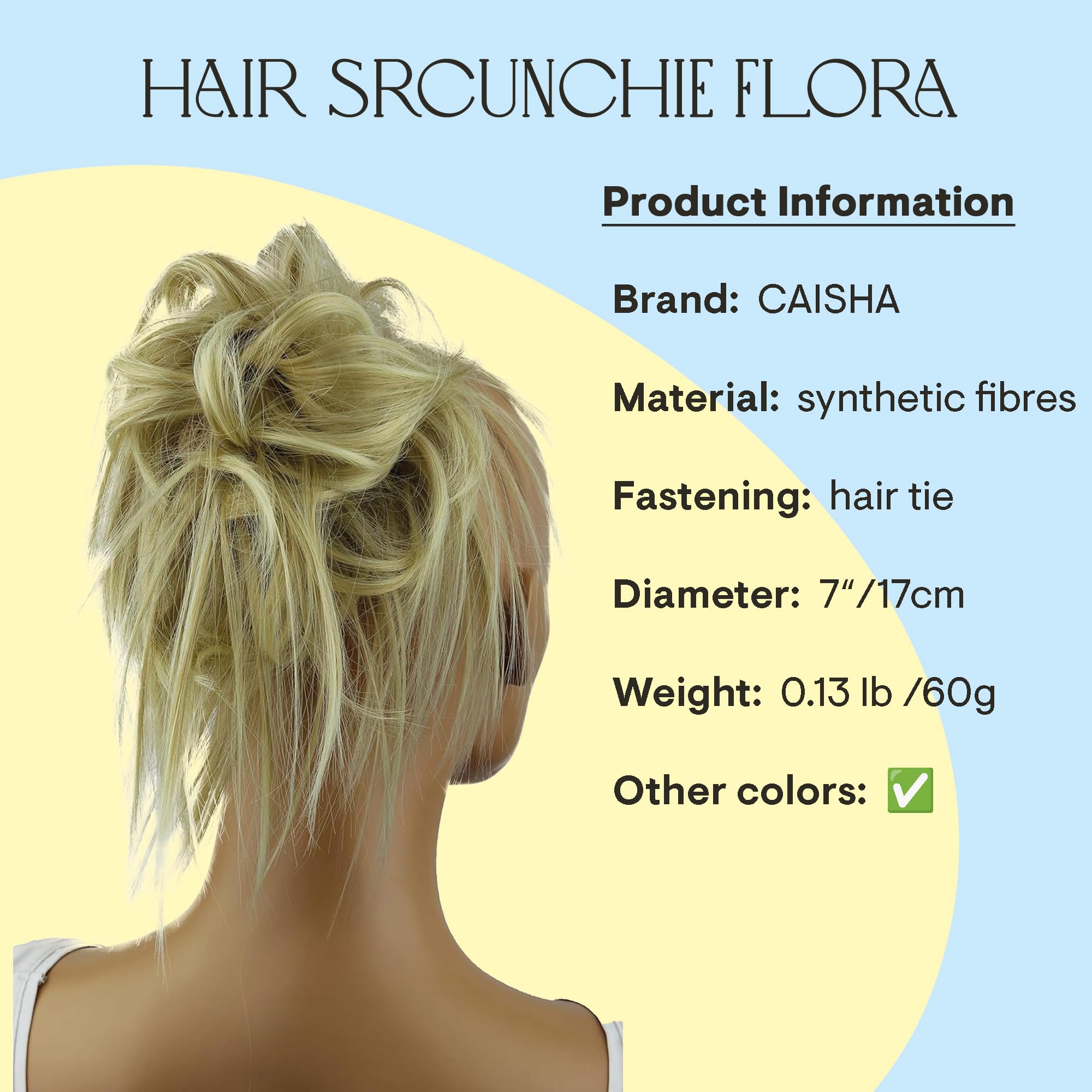 lightblond # 24T613 G4F: PRETTYSHOP Hairpiece Hair Rubber Scrunchie Scrunchy Updos VOLUMINOUS Wavy Messy Bun lightblond # 24T613 G4F