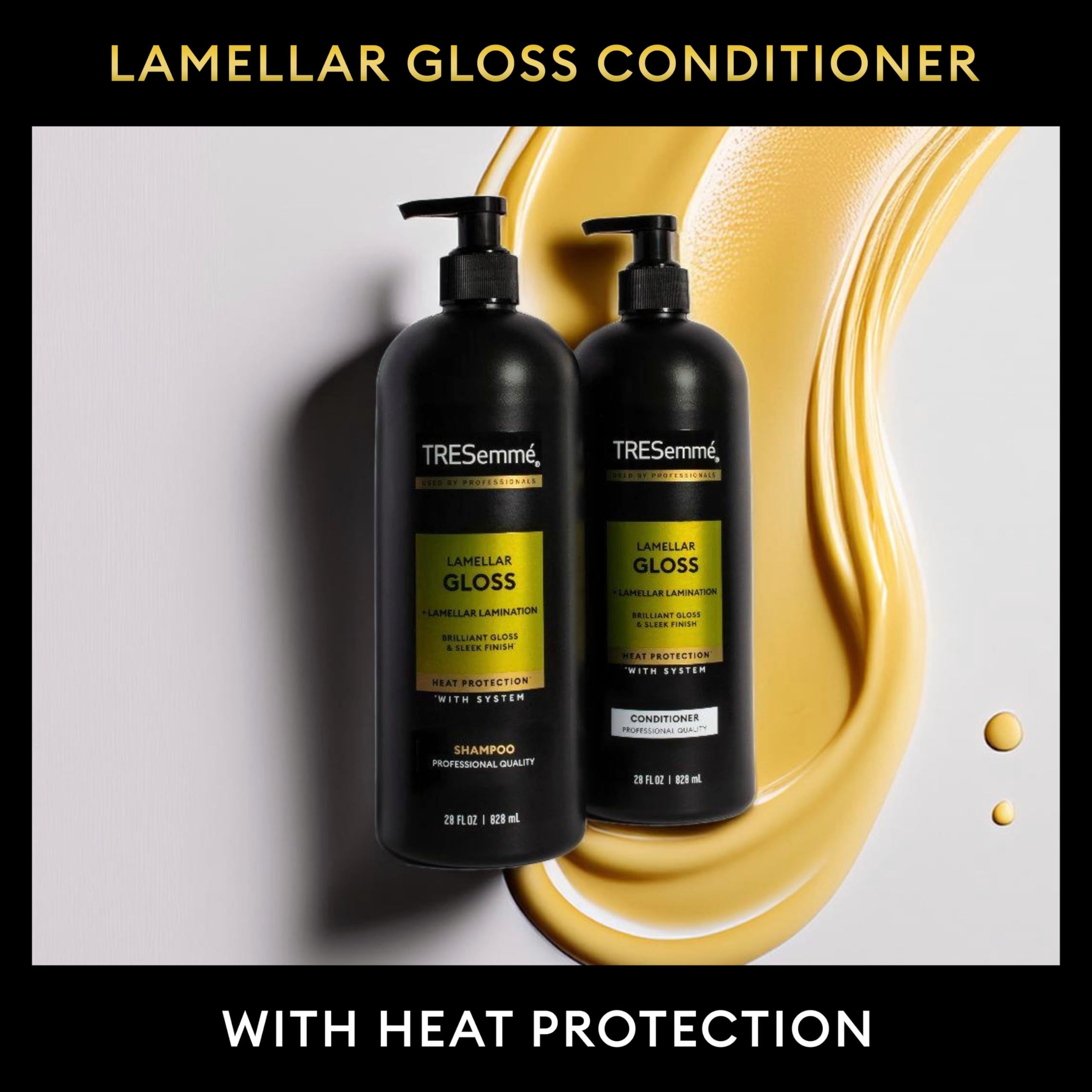 TRESemmé Lamellar Gloss Shampoo, Conditioner and Shine Spray for Brilliant Gloss & Sleek Finish Ultimate Shine with Heat Protection, 3 pack