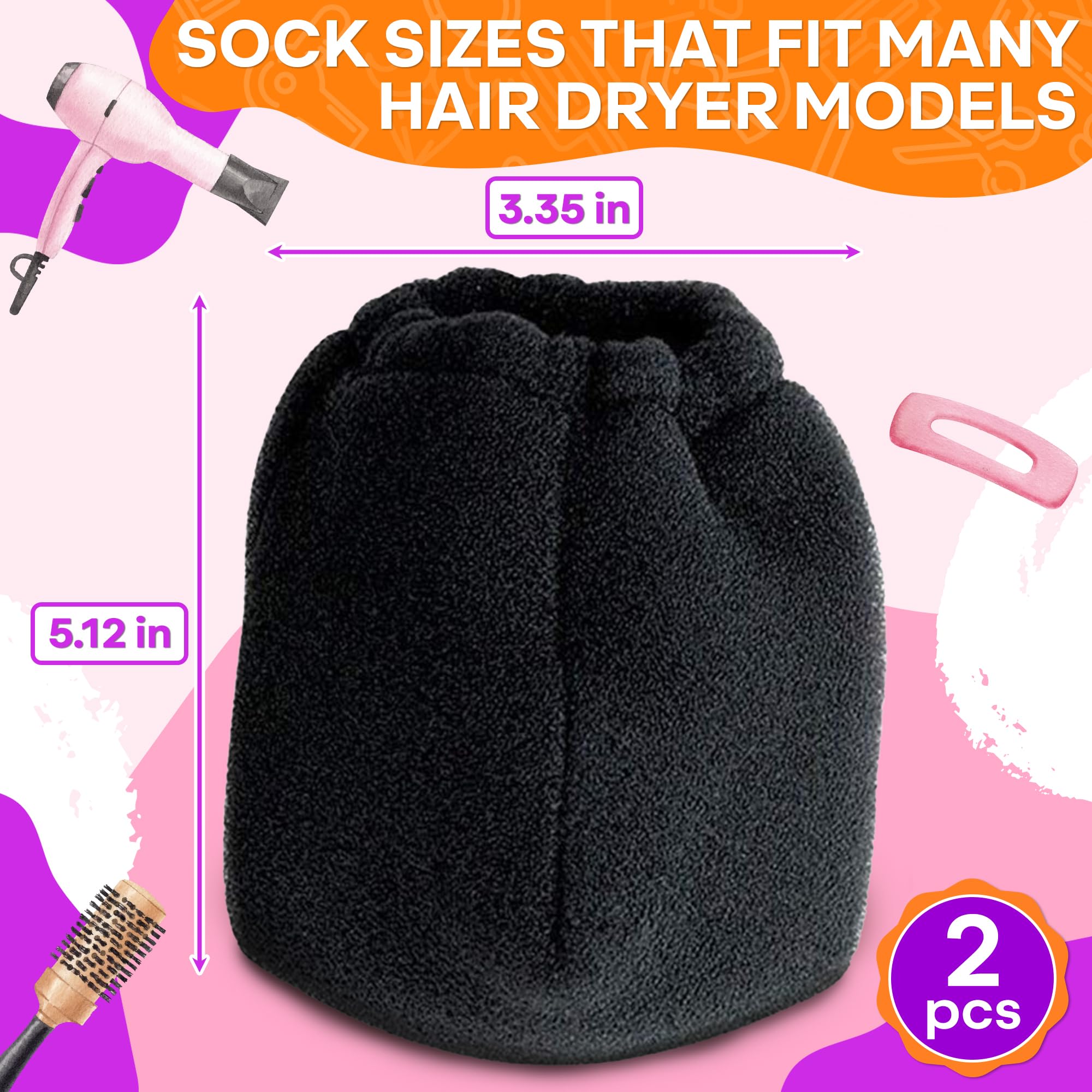 Hair Dryer Diffuser 2 Pieces, Ultra Light Fits Most Every Size Blow Dryers