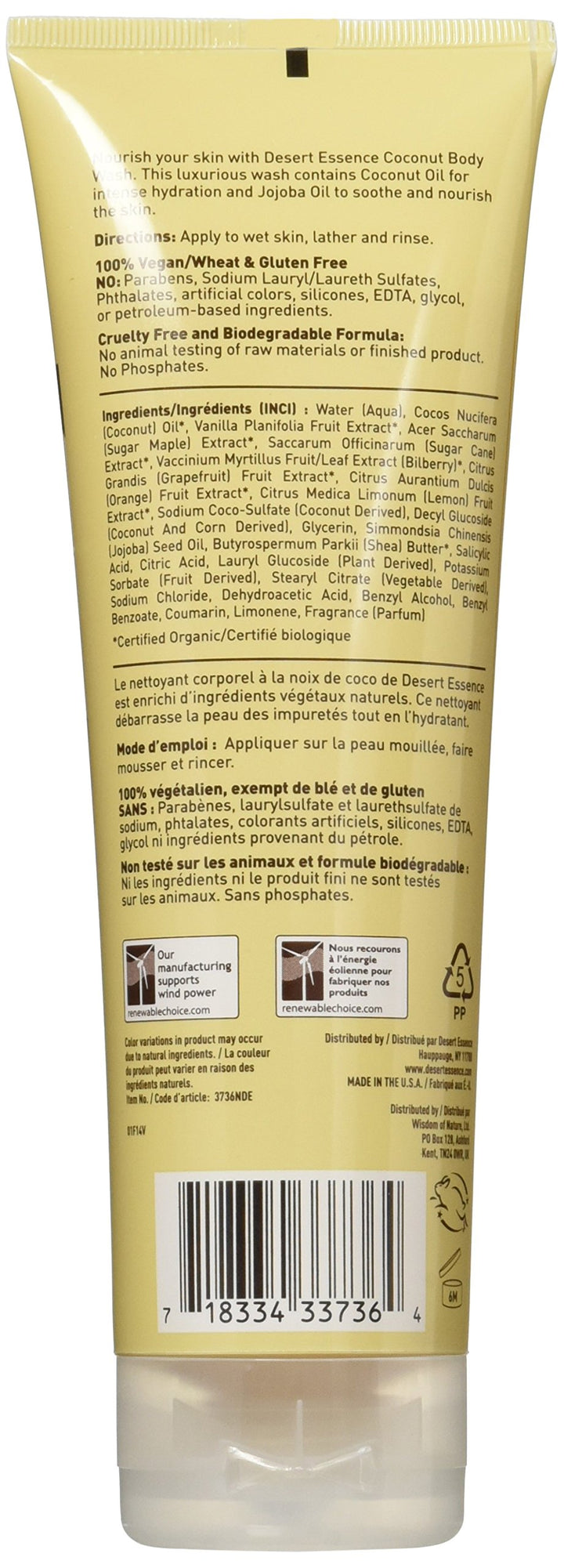 Desert Essence Body Wash, Coconut
