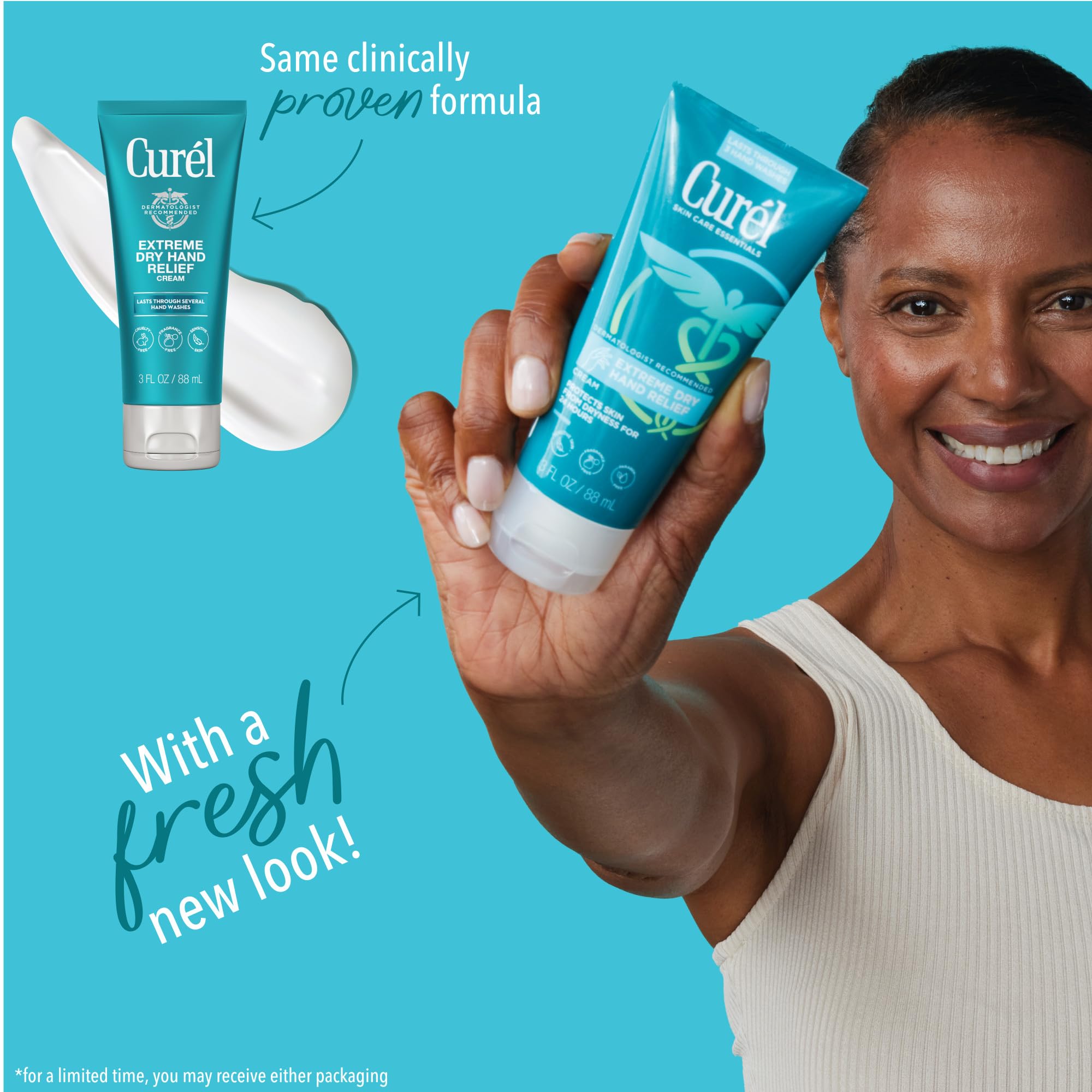 Curel Extreme Dry Hand Relief, Dermatologist Recommended, Long-Lasting Cream For Dry Hands, Paraben Free, Fragrance-Free Hand Lotion, 3 Oz, Pack of 3 (9 Oz Total)