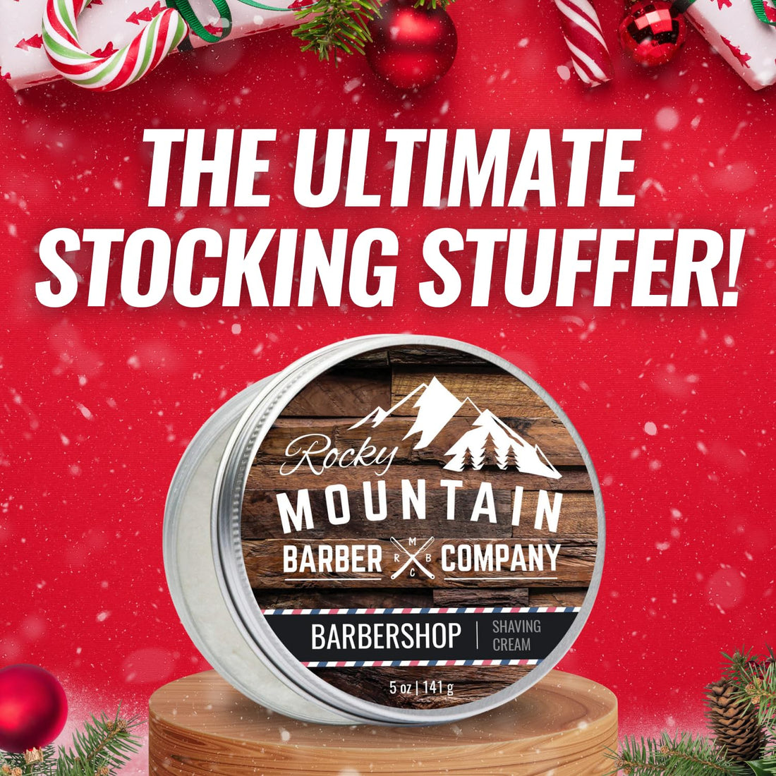 Shaving Cream for Men - Barbershop Scent - Thick Lather for Traditional and Cartridge Shaving by Rocky Mountain Barber Company - 5oz Tin