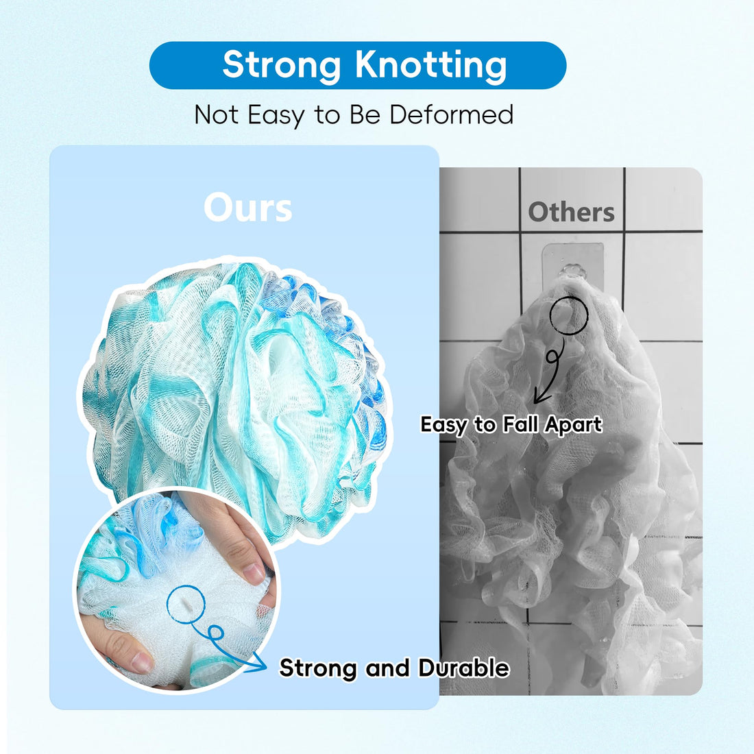 LCZLBath Large Loofah Pack Shower Loofah Sponge Bath Luffa Set for Body Scrubbing, Black Soft Poufs and Puffs XL