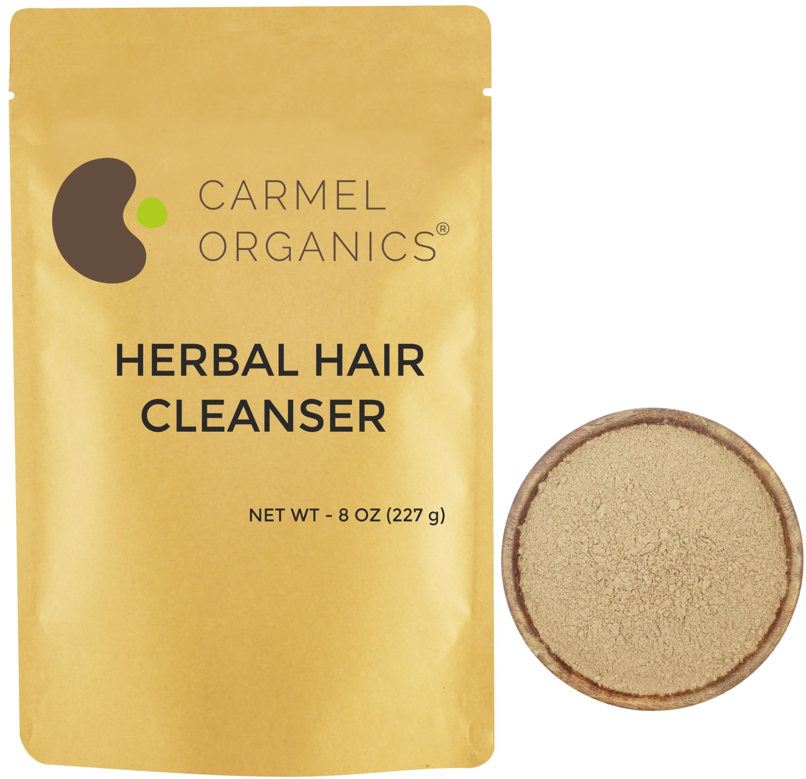CARMEL ORGANICS Herbal Hair Cleanser (8 Ounce), Unique Blend Of Soapnut,Shikakai,Amla & Aloevera Powder, 100% Natural, No Artificial Fragrance and Chemical free, No Added Preservatives