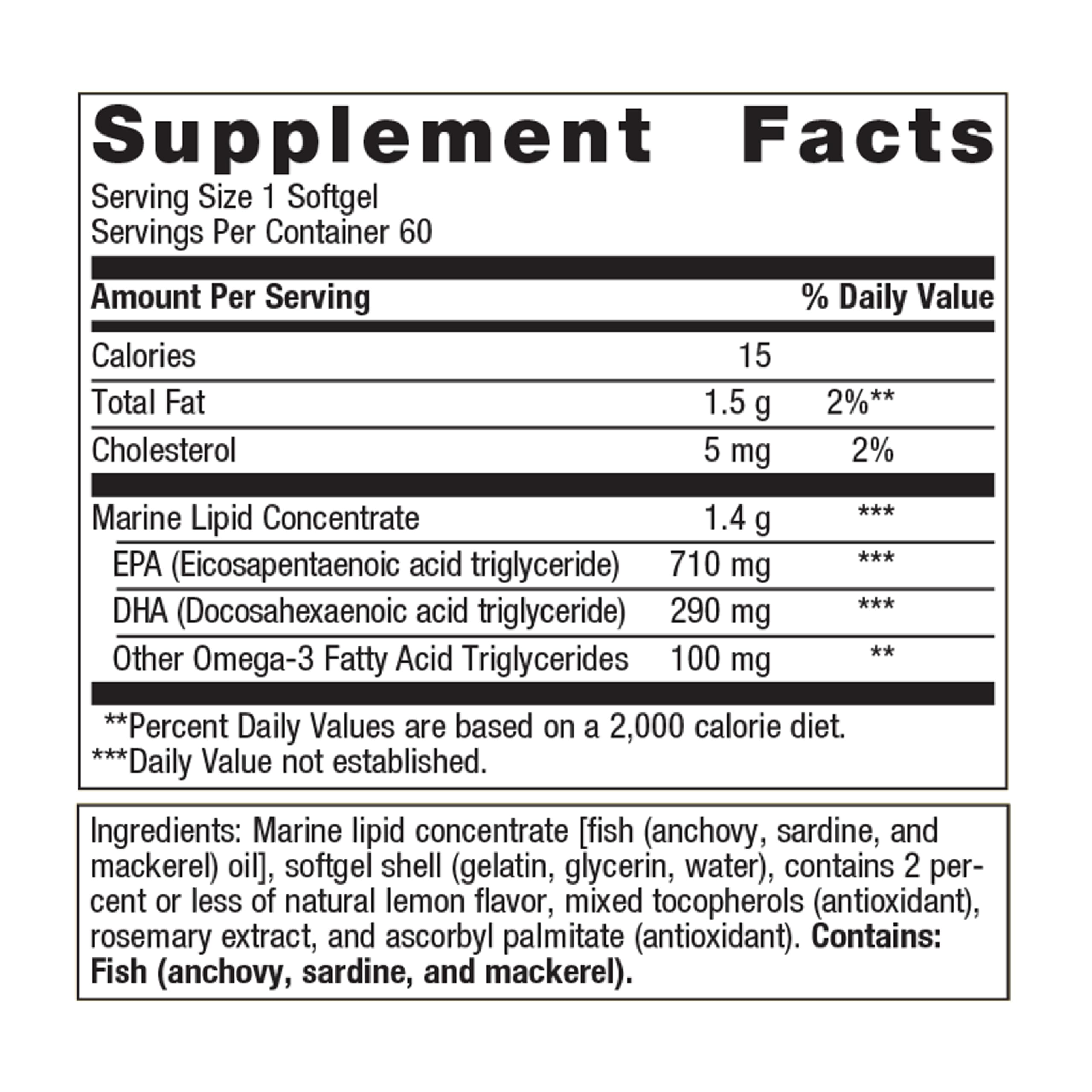 Metagenics OmegaGenics Fish Oil EPA-DHA 1000 - Omega-3 Fish Oil Supplement - for Heart Health, Musculoskeletal Health & Immune System Health* - with DHA & EPA - 60 Softgels