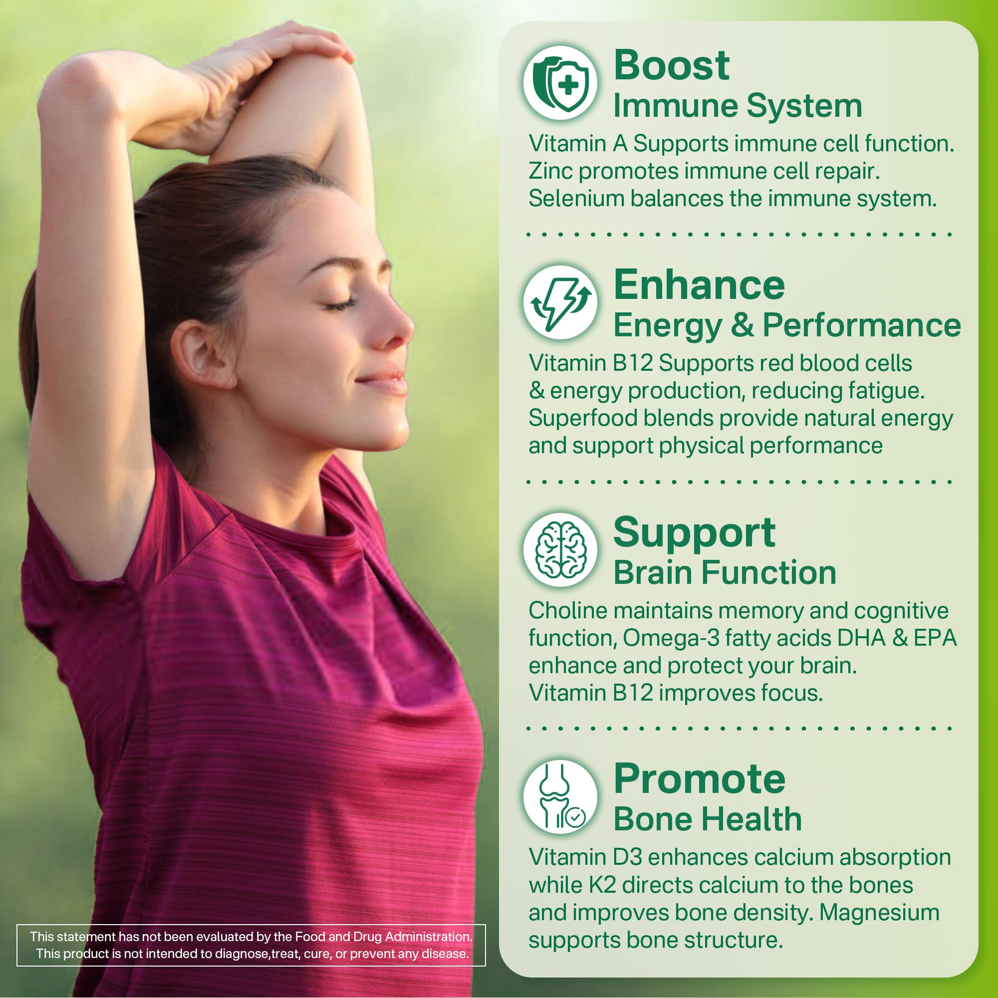 Vegan Multivitamin for Women & Men with Methyl Vitamin B12, D3 K2, Plant Based Omega 3 (DHA+EPA), Iron, Choline, Zinc, Whole Food Daily Vitamins Gummies for Vegans & Vegetarians, Sugar Free, 60 Counts