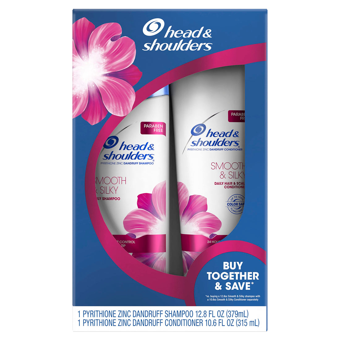 Head & Shoulders Smooth & Silky Dandruff Shampoo and Conditioner Twin Pack, 23.4 Fluid Ounce