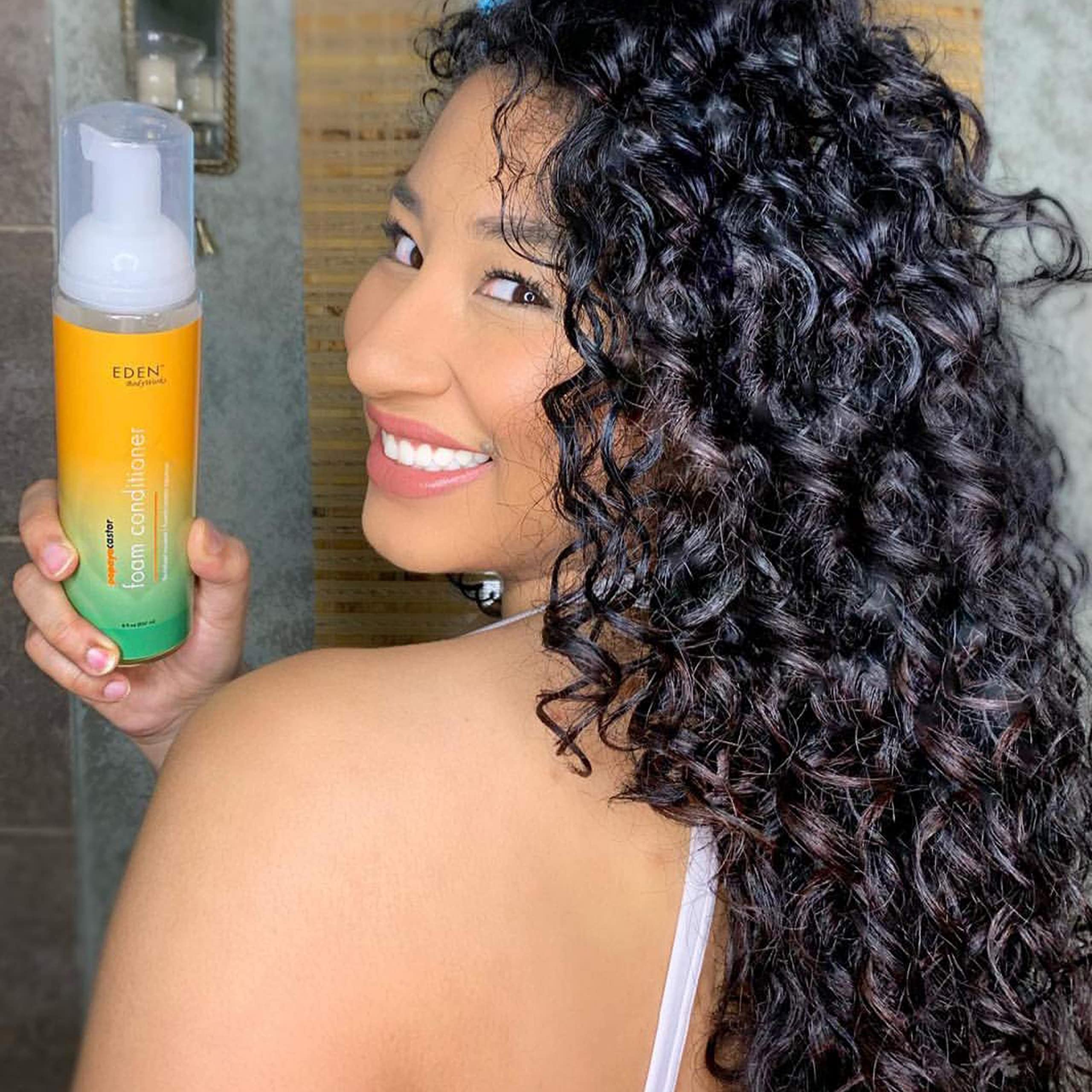 EDEN BodyWorks Papaya Castor Foam Styling Conditioner | 8 oz | Reduce Frizz, Set Styles, Nourish & Smooth Hair
