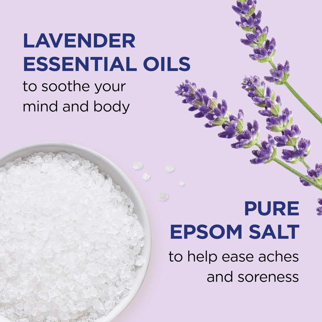 Dr Teal's Pure Epsom Salt Soaking Solution, Soothe & Sleep With Lavender, 3 Pound Bag