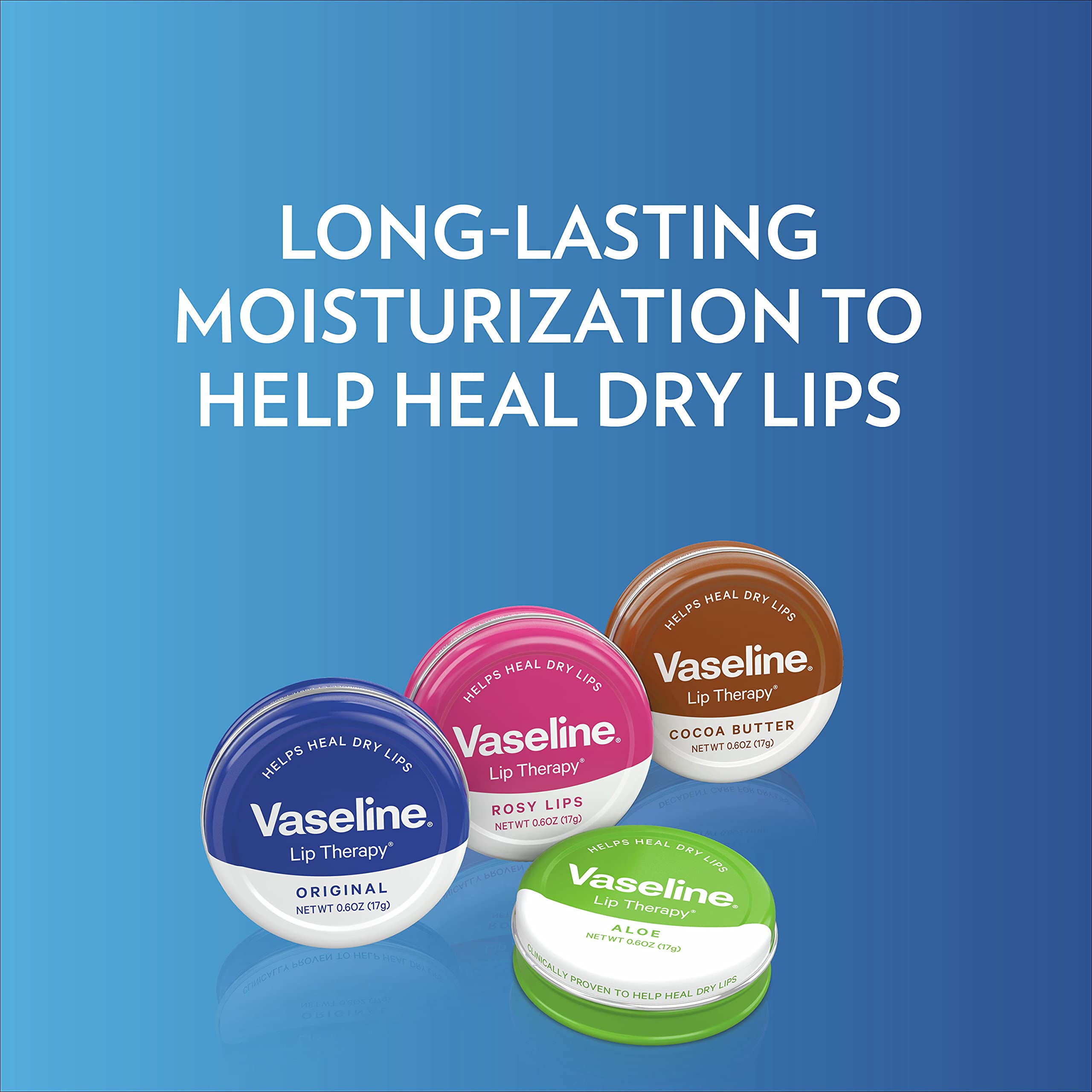 Vaseline Lip Therapy Lip Balm Tin Rosy Lips 0.6 oz 6 Count