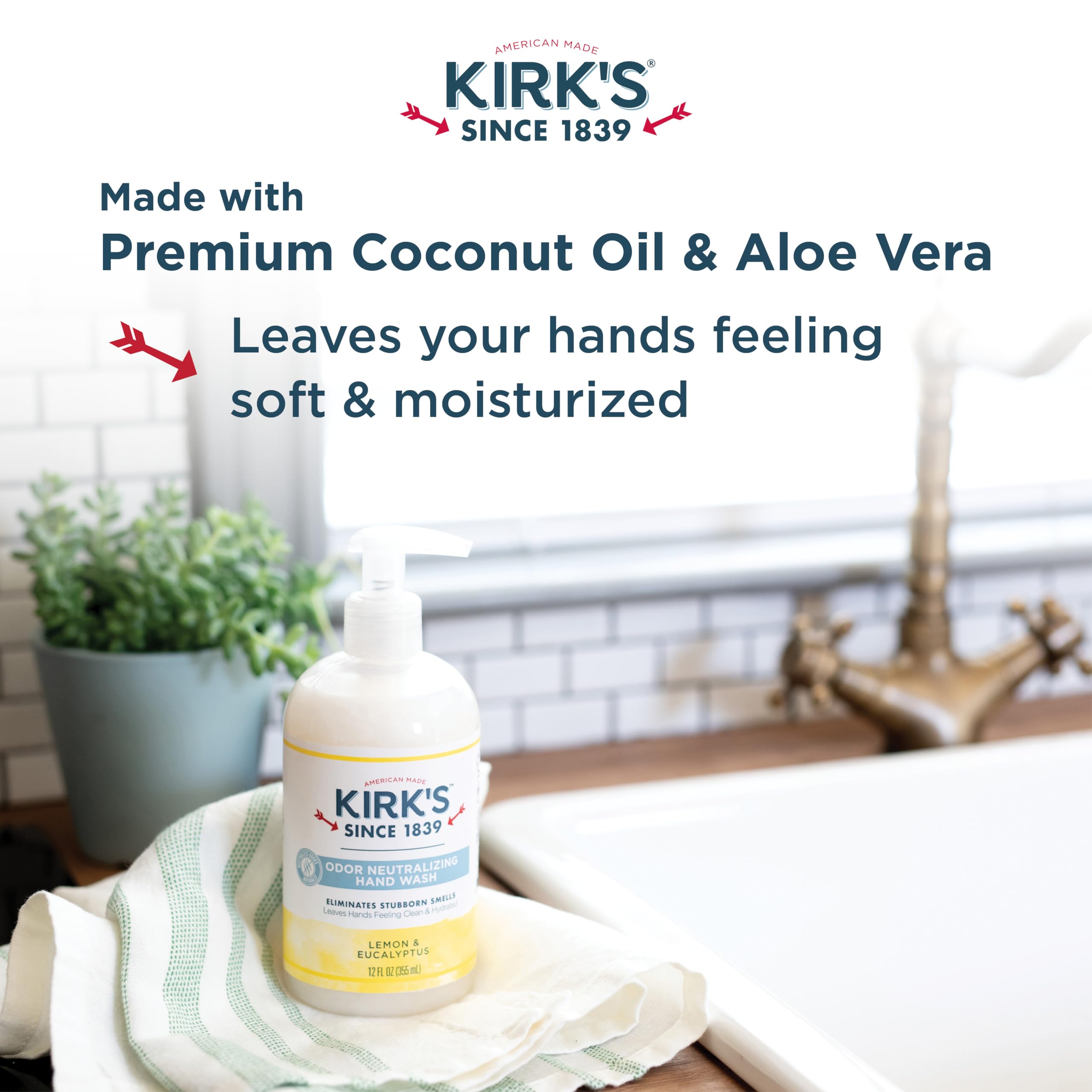 Kirk'S Natural - Odor Neutralizing Hydrating Liquid Hand Soap Lemon & Eucalyptus 181789