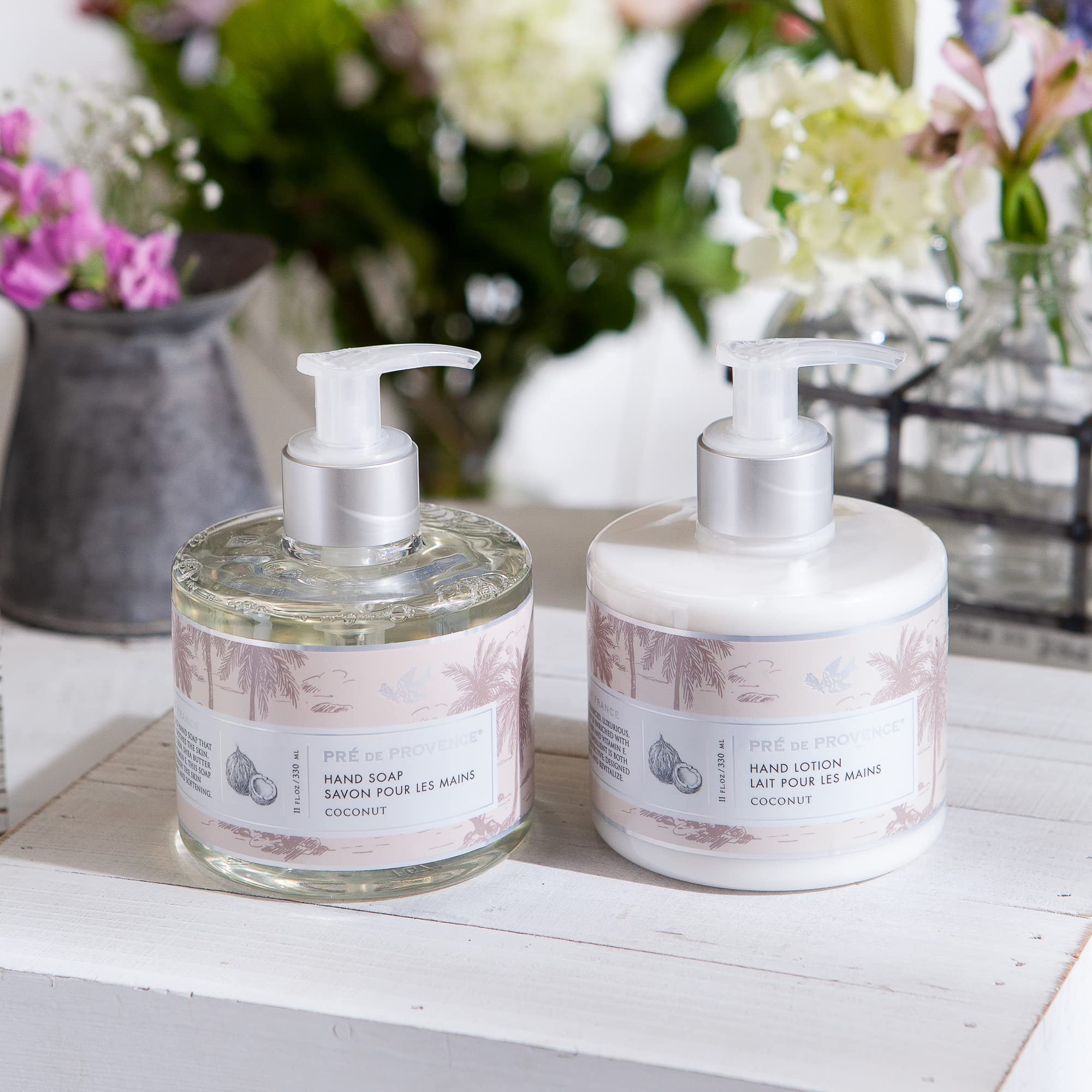 Pre de Provence Collection Liquid Hand Soap, Sooths & Softens while Cleansing, Enriched with Shea Butter, Vitamin E & Glycerin, Soft & Soothing, 11 fl oz, Coconut