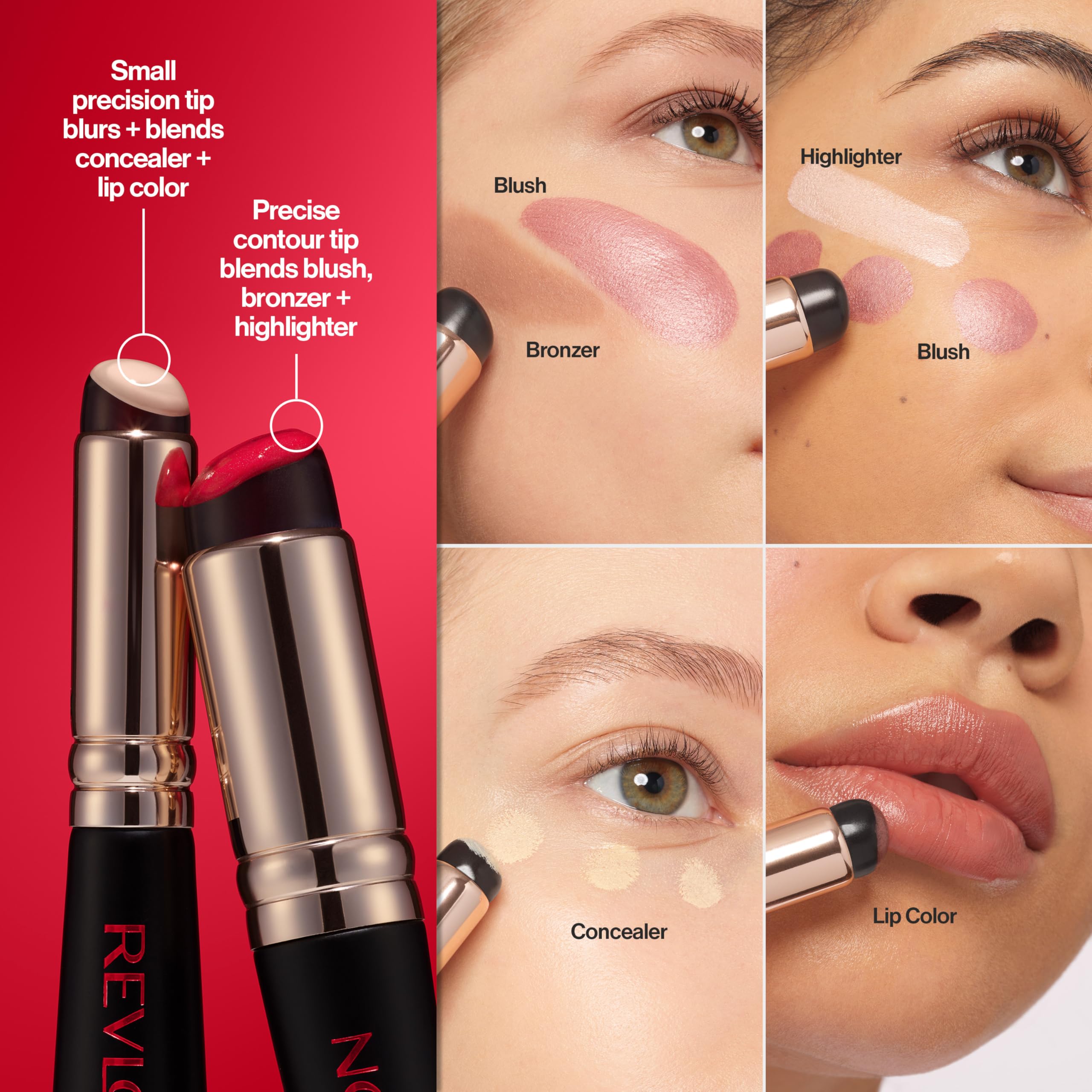 Revlon Dual Ended Jelly Makeup Blender Tool, Silicone Applicator for Blush, Bronzer, Concealer, Contour, Eyes, and Lips, 1 Count