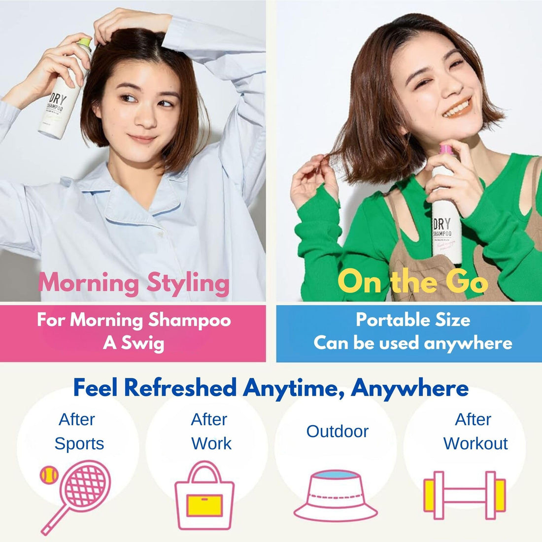 Moist Diane Organic Dry Shampoo Spray for Women and Men Oily Hair, Natural & Hydrating Dry Shampoo Powder From Japan, Moisturzing Dry Shampoo Travel Size, Perfect Beauty 95g