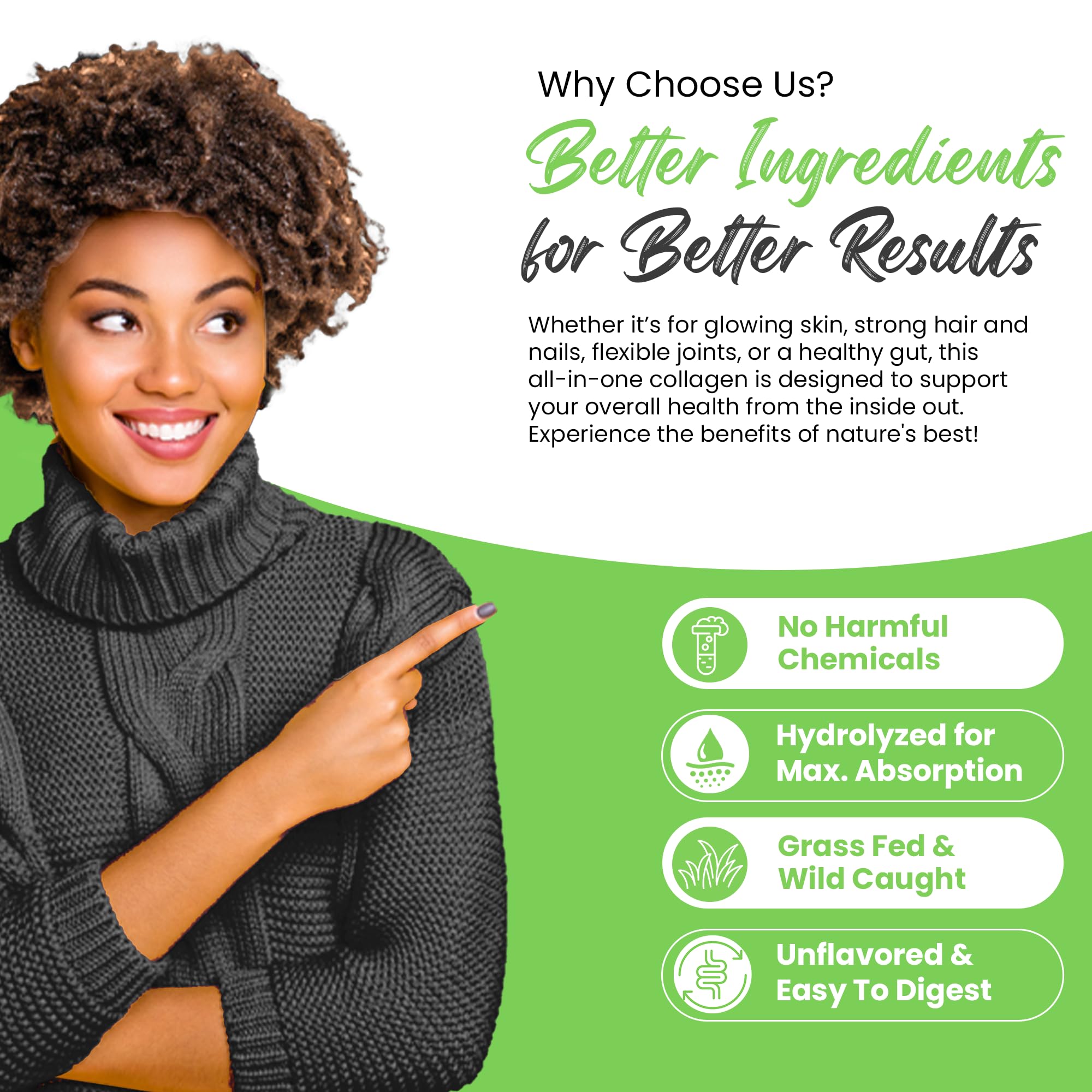 Multi Collagen Peptides Powder Unflavored - 5 Types Multi Collagen Complex (I, II, III, V, X) - Grass Fed Hydrolyzed Powder Collagen for Hair, Skin, Nails, Joints & Gut Health - 30 Servings