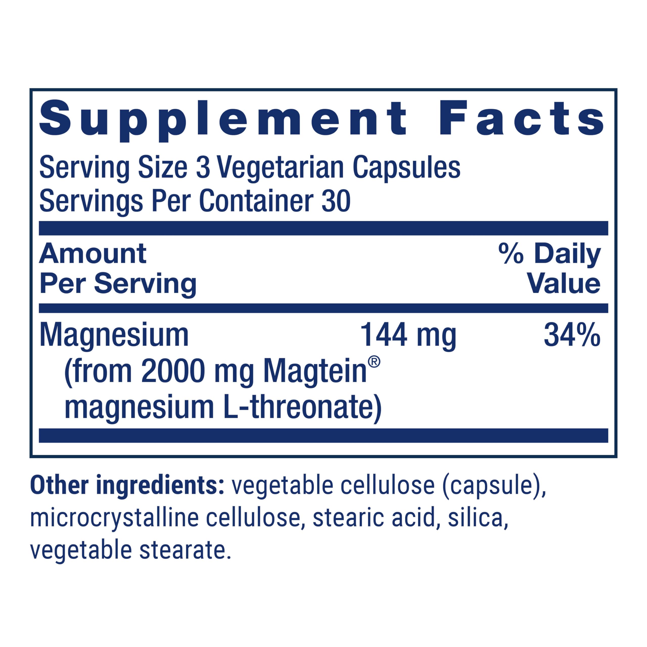 Life Extension Neuro-Mag Magnesium L-Threonate, Magnesium L-threonate, Memory Health, Quick Thinking, Cognitive Health Support, Vegetarian, Non-GMO, 90 Vegetarian Capsules