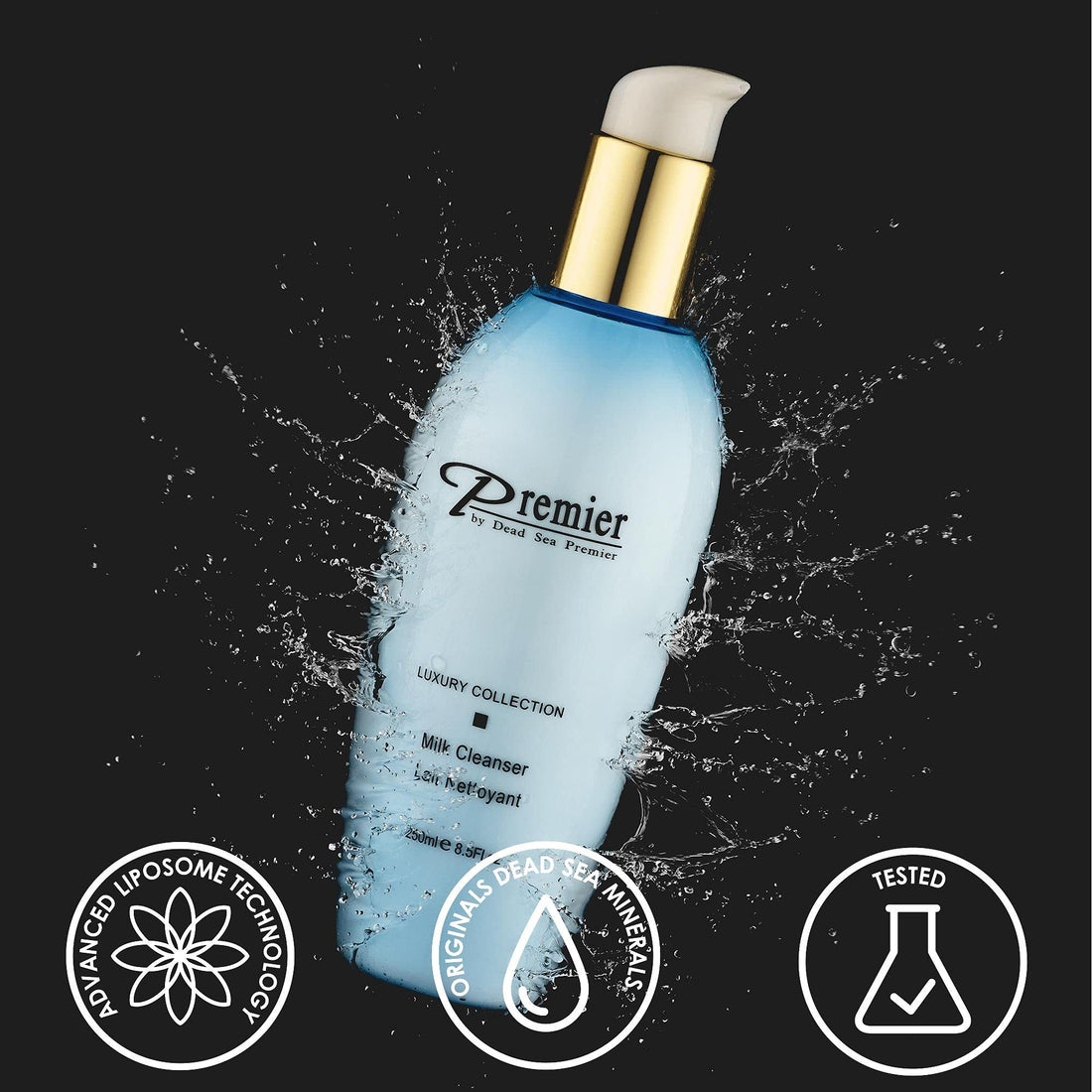 Premier Dead Sea Cleansing Milk, gentle face Cleanser & Make-up remover milk cleanser for face, sensitive and all Skin types, Classic collection skin care 8.45fl oz