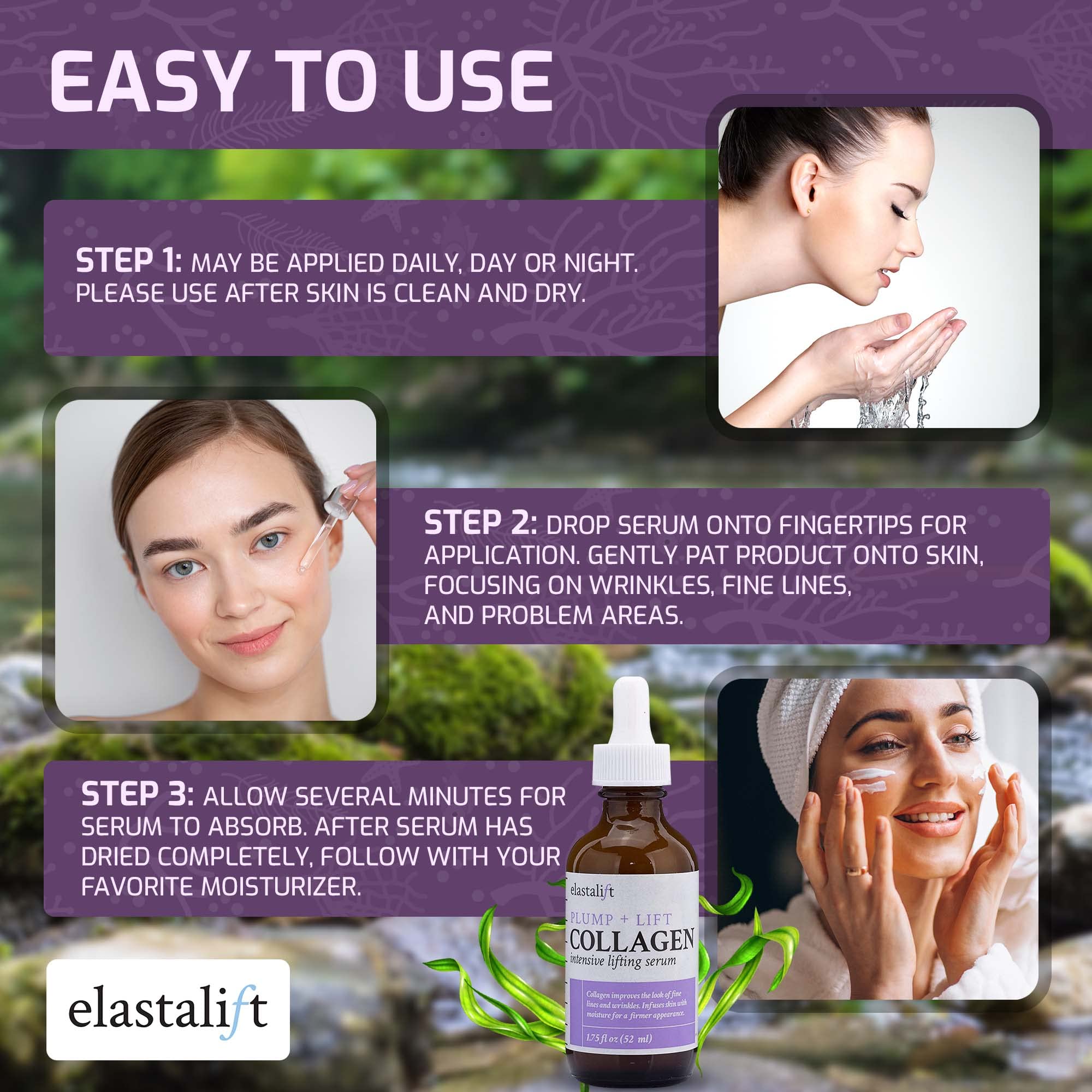 Elastalift Collagen Serum For Face | Collagen Face Serum For Skin Tightening Helps Lift, Plump, & Firm Sagging Skin | Serums For Skin Care | Anti Wrinkle Boost, Fragrance Free, 1.75 Fl Oz