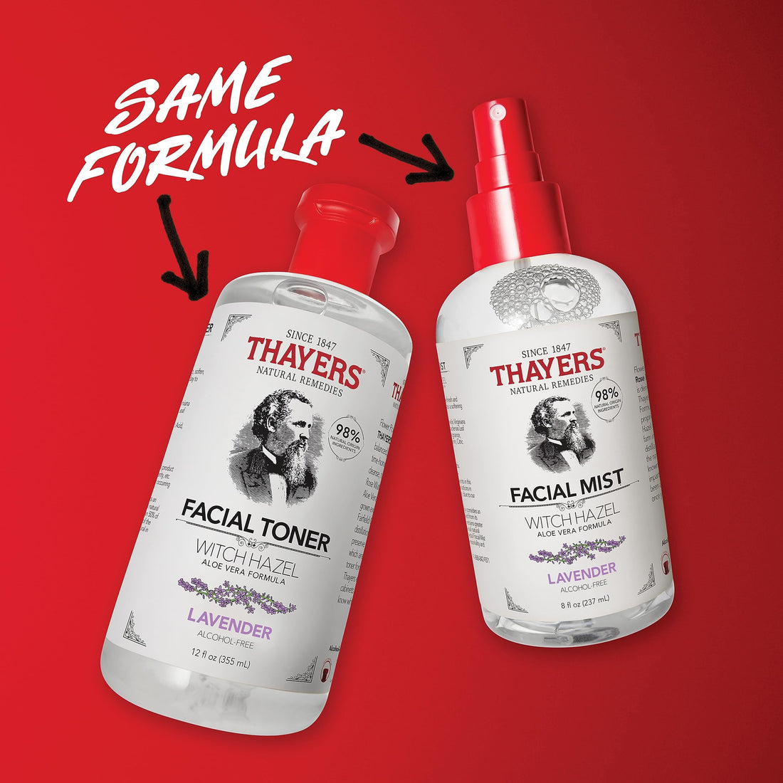 Thayers Natural Remedies Alcohol-Free Lavender Witch Hazel Facial Mist Toner, 8 Ounce