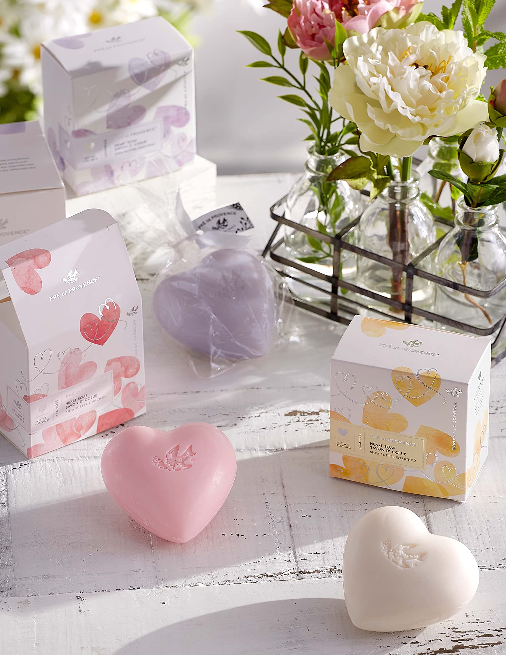 Pre de Provence Heart Shaped Gift Soap, 200 Gram, Camelia (6282)
