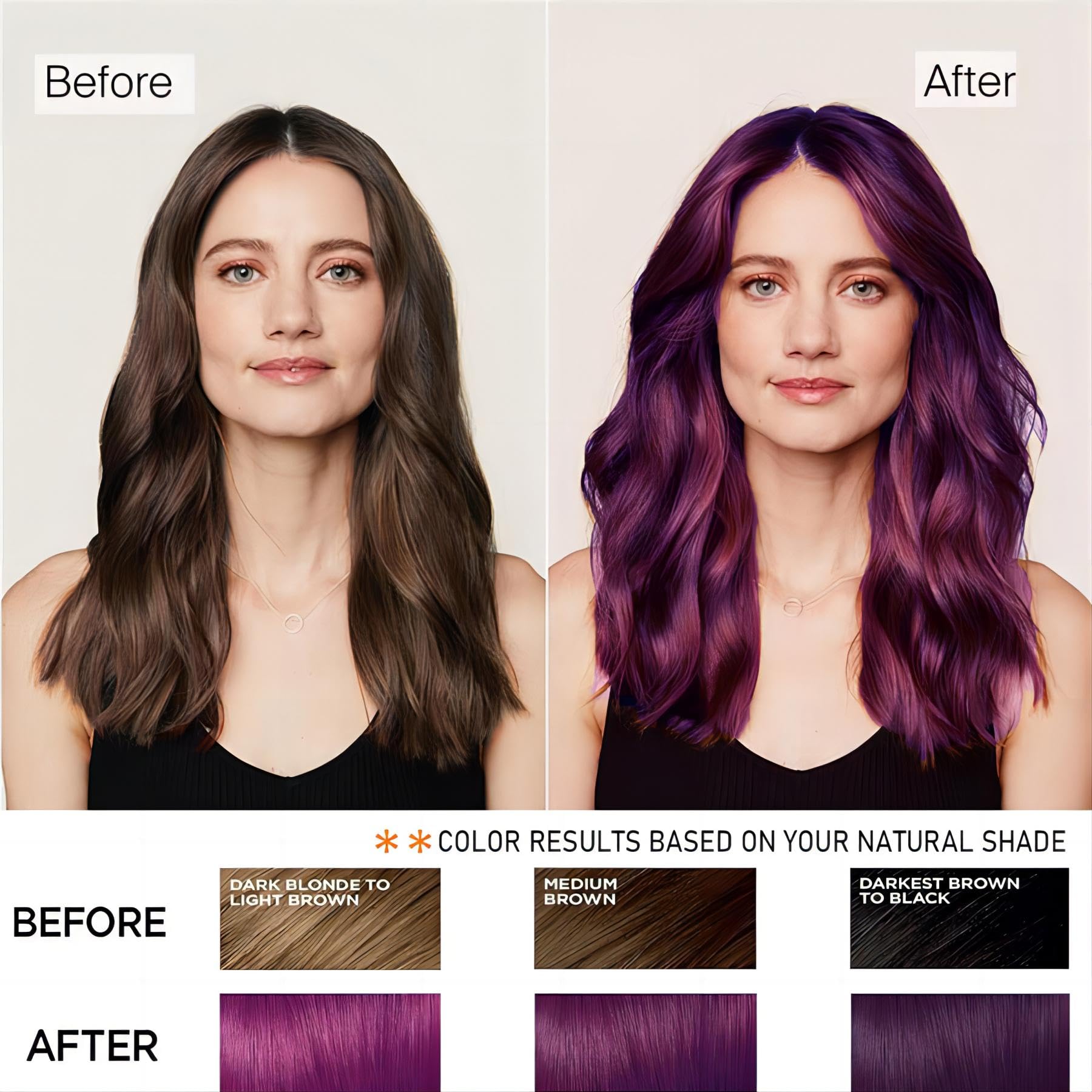 Hair Dye Shampoo 3 in 1, Magic Hair Dye Colors in Minutes-Long Lasting & Easy to Use with Argan Oil Herbal champu con tinte para canas for Women Men 500ml (Purple)