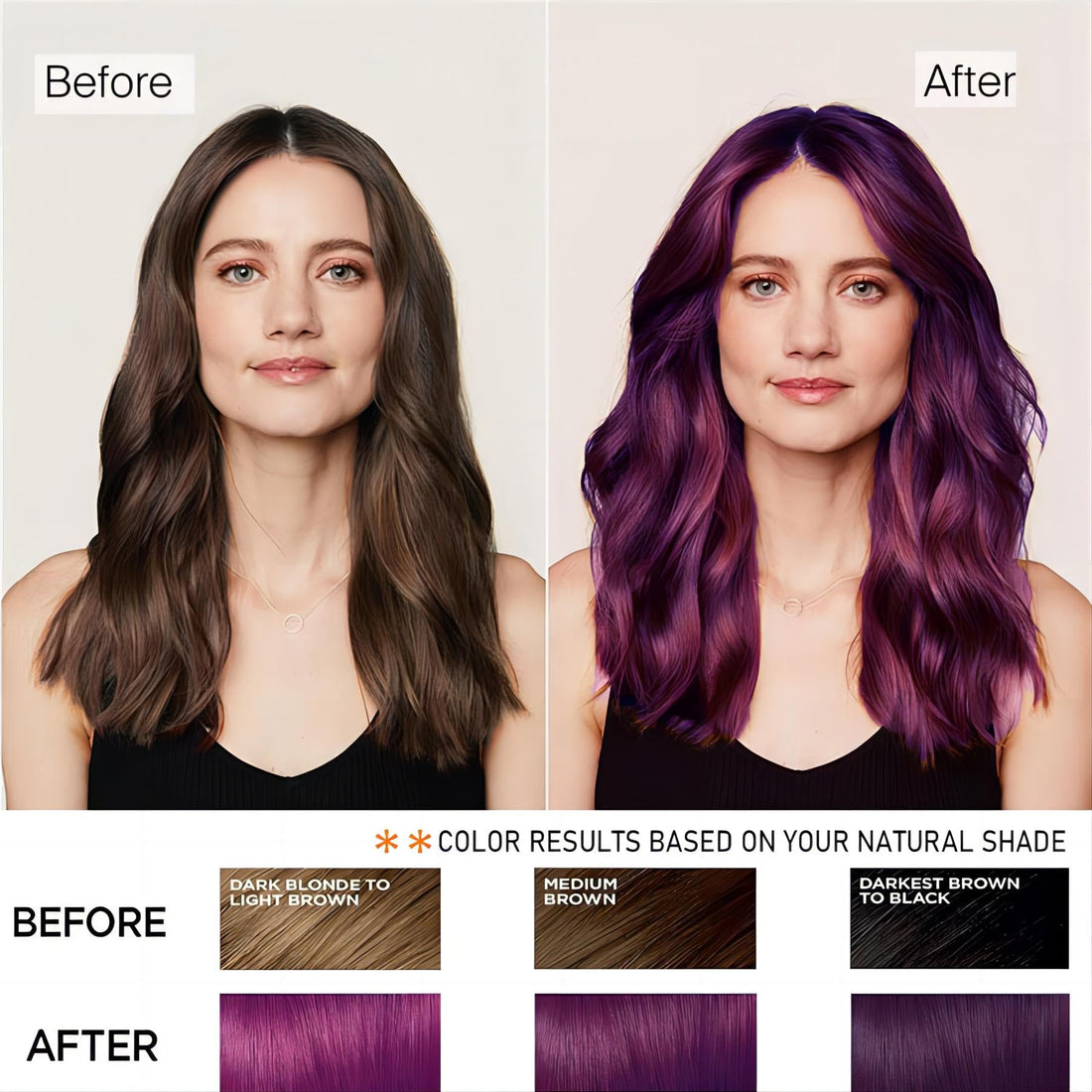 Hair Dye Shampoo 3 in 1, Magic Hair Dye Colors in Minutes-Long Lasting & Easy to Use with Argan Oil Herbal champu con tinte para canas for Women Men 500ml (Purple)