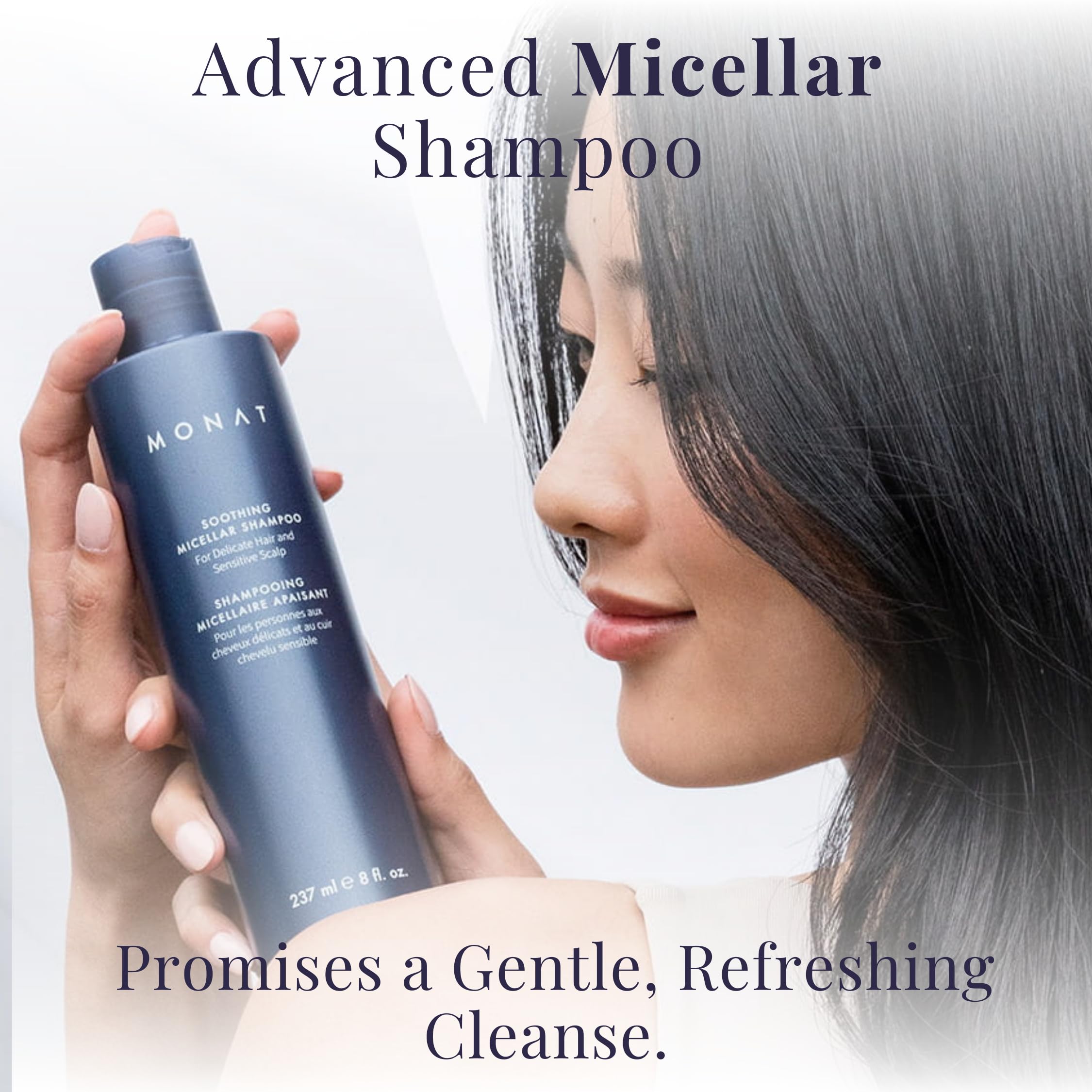 MONAT Soothing Micellar Shampoo - High-Performance Hair Shampoo Promises a Gentle, Refreshing Cleanse. Friendly to Scalp - Net Wt. 237 ml / 8 fl. oz.