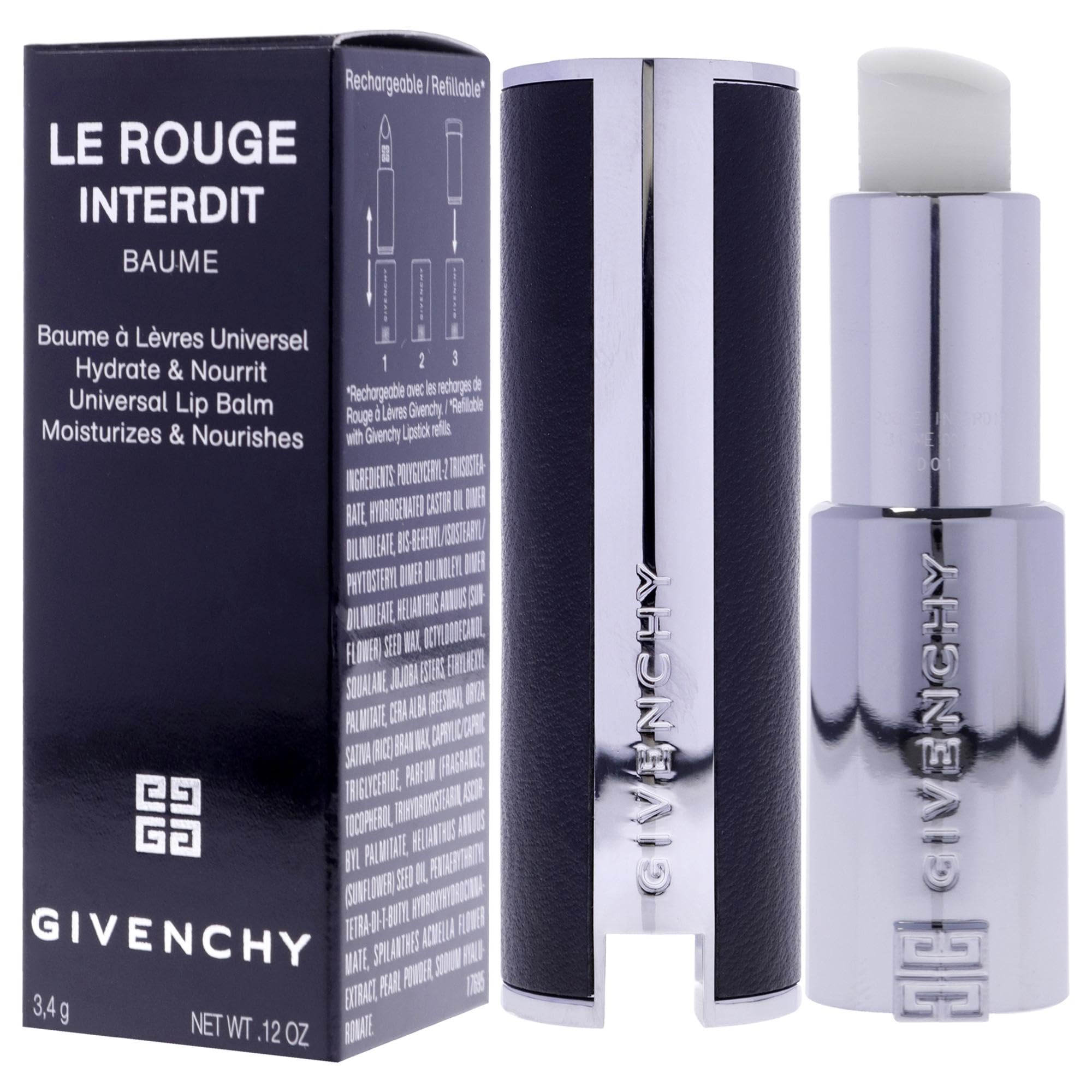 Le Rouge Interdit Lip Balm - N00 Natural Finish by Givenchy for Women - 0.11 oz Lip Balm