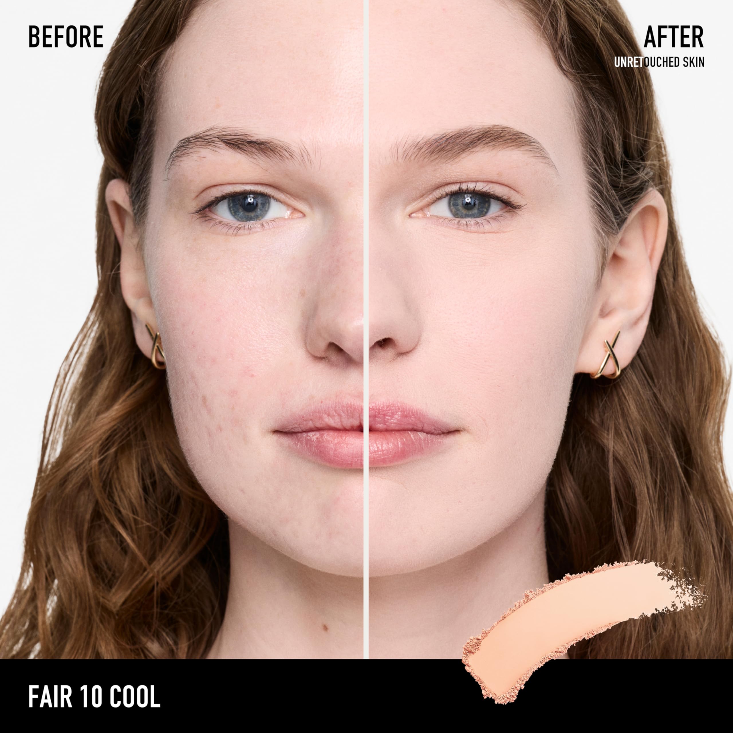 bareMinerals Barepro 24HR Skin-Perfecting Powder Foundation, Matte Pressed Powder Foundation Full Coverage with Plant-Based Squalene, Oil Control, Vegan - Fair 10 Cool