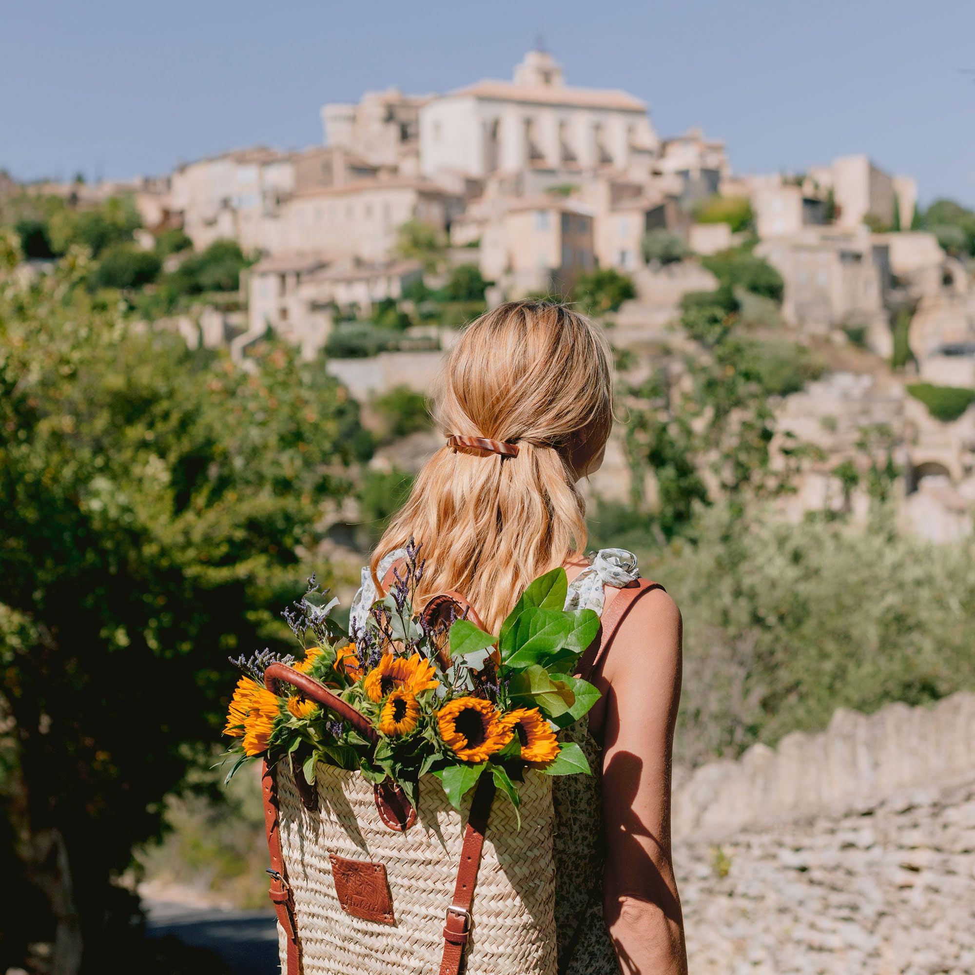 Caramel Horn : France Luxe Narrow Rectangle Volume Barrette - Caramel Horn