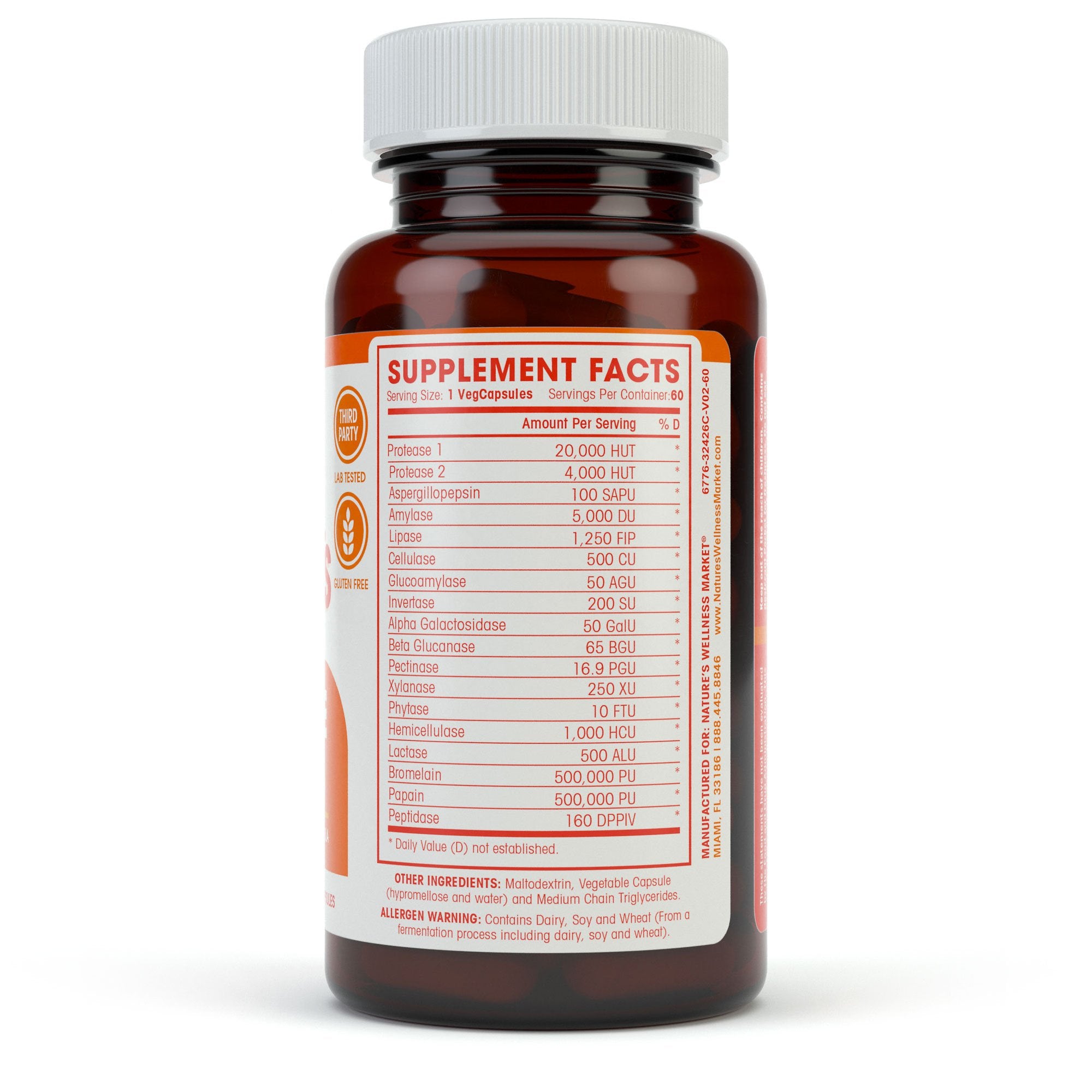 Digestive Enzymes Complete - Advanced Multi Enzyme Supplement for Better Digestion & Absorption. Help Gas Relief, Discomfort, Bloating, IBS, Gluten & Lactose Intolerance