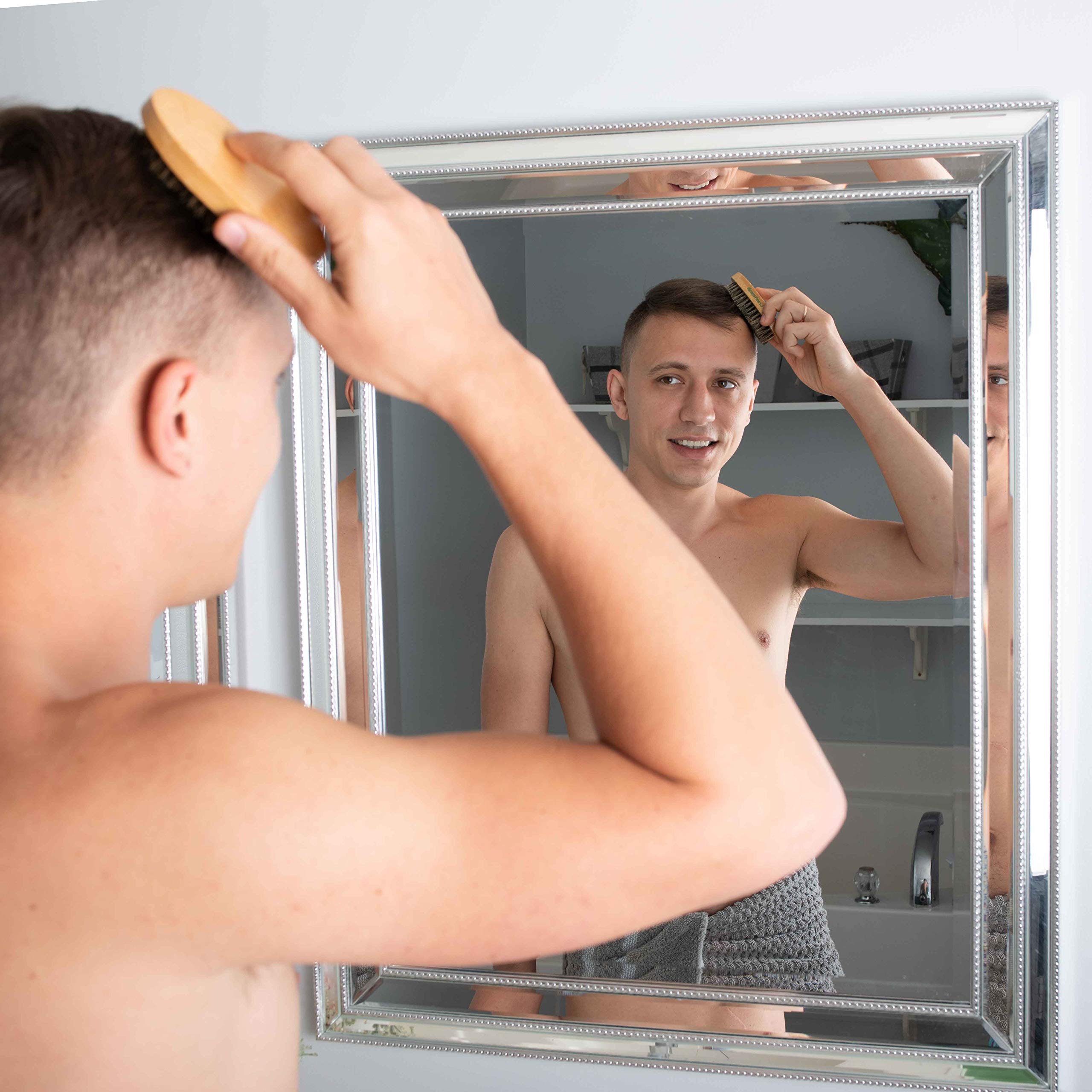 GranNaturals Boar Bristle Military Style Hair Brush