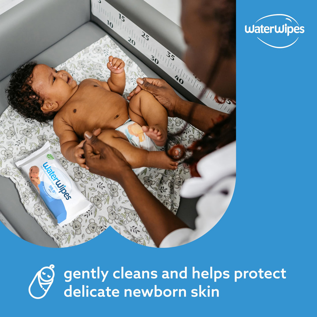 WaterWipes Plastic-Free Original Baby Wipes, 99.9% Water Based Wipes, Unscented & Hypoallergenic for Sensitive Skin, 180 Count (3 packs), Packaging May Vary